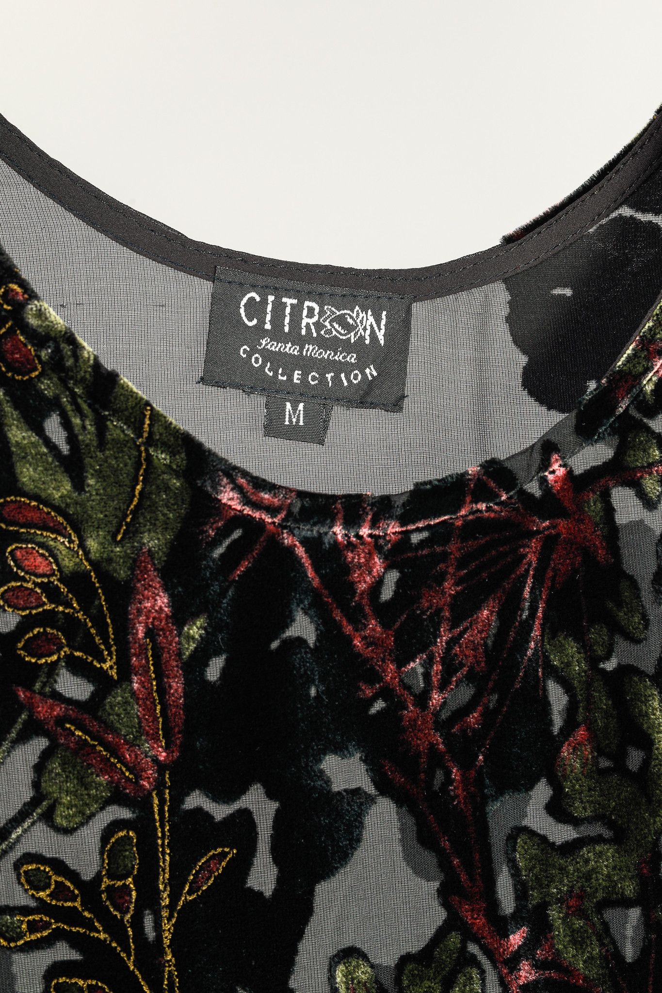 Other Citron Santa Monica Sheer Floral-Burnout Velvet Maxi Dress Size M / US 6-8 / IT 42-44 - 4 Thumbnail
