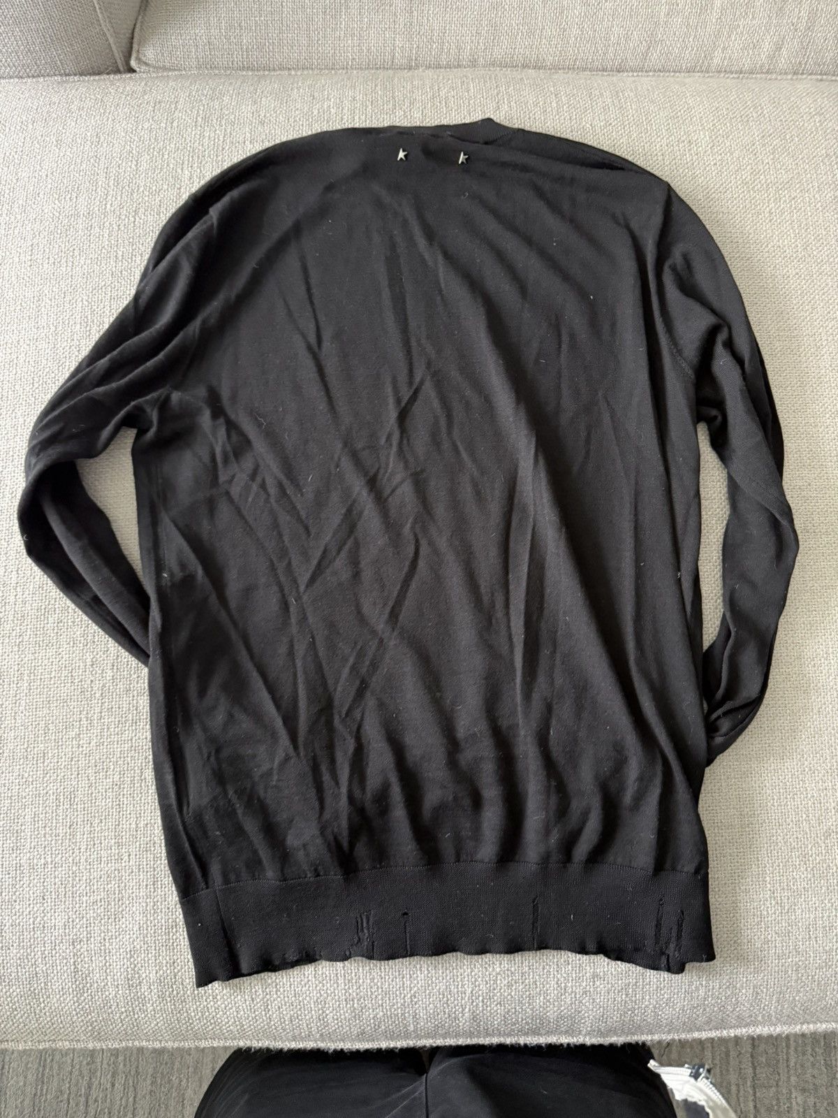 Golden Goose Golden Goose Distressed Crewneck Sweater — Black Size US M / EU 48-50 / 2 - 7 Thumbnail