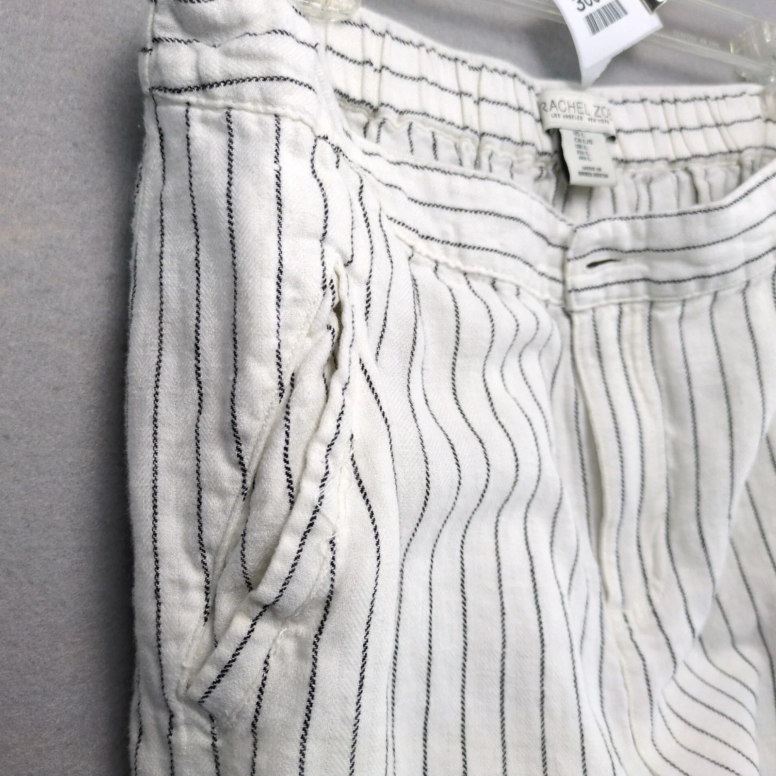 Rachel Zoe Rachel Zoe Striped Linen Cotton Cuffed Pants L 32x26" Crop Size 34" / US 12 / IT 48 - 9 Thumbnail