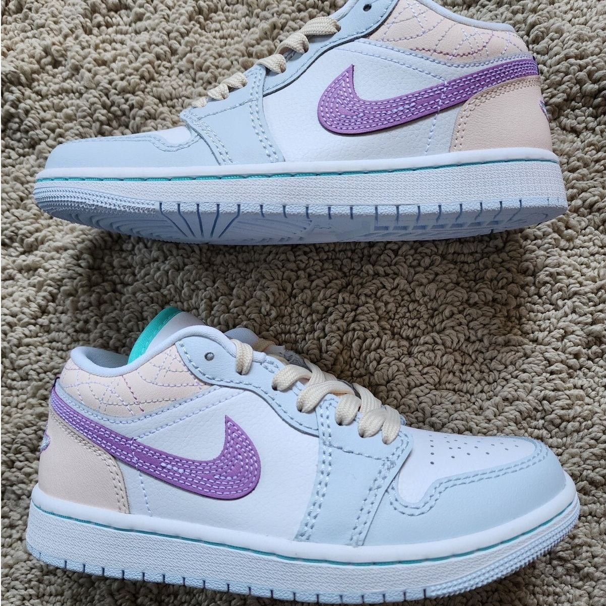 Jordan Brand Wmns Jordan 1 Low Multi-Color Sashiko Brand New Sz 5.5 Size US 5.5 / IT 35.5 - 2 Thumbnail