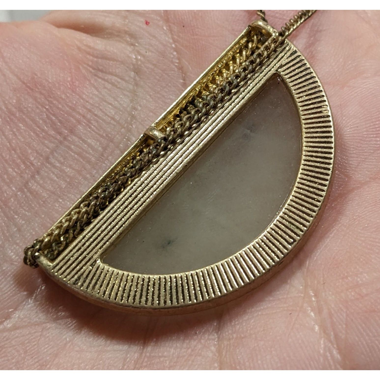 Other Geometric Rutilated Quartz Half Circle Pendant Necklace Size ONE SIZE - 8 Thumbnail