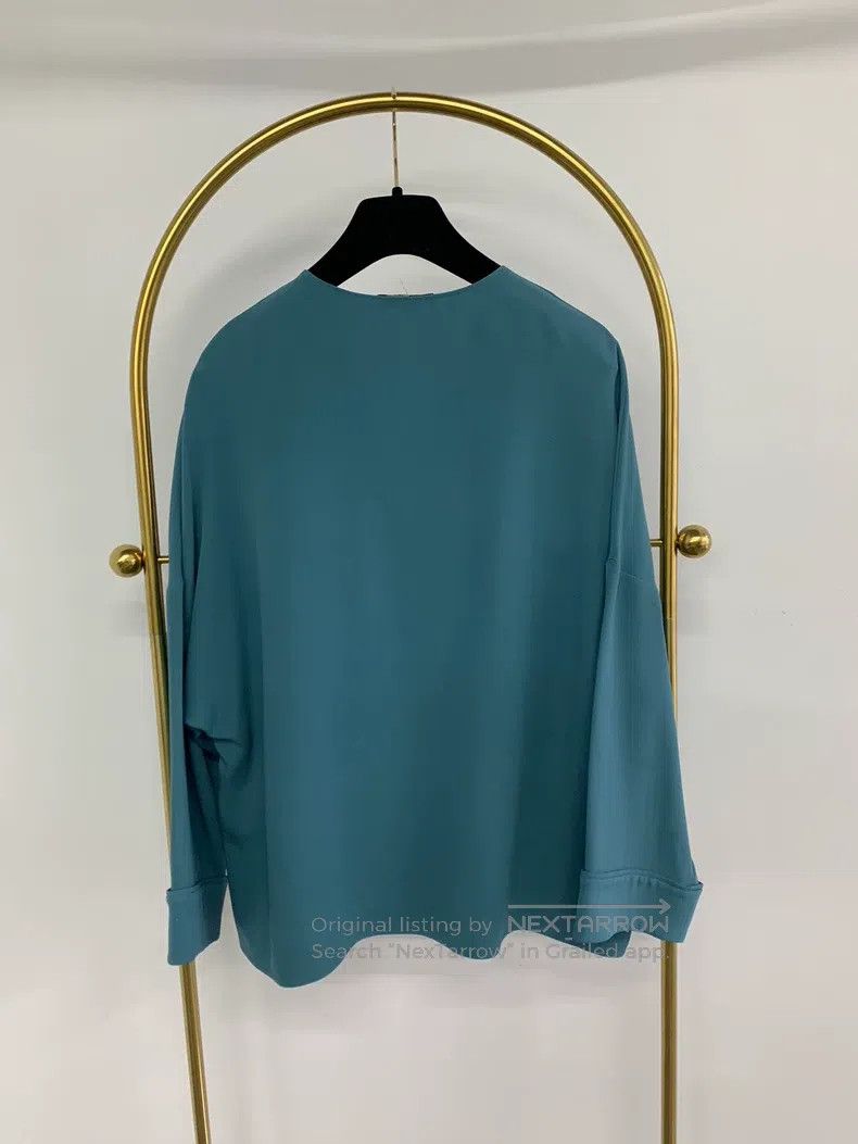 Loro Piana Loro Piana Green silk lapel top Size S / US 4 / IT 40 - 3 Thumbnail