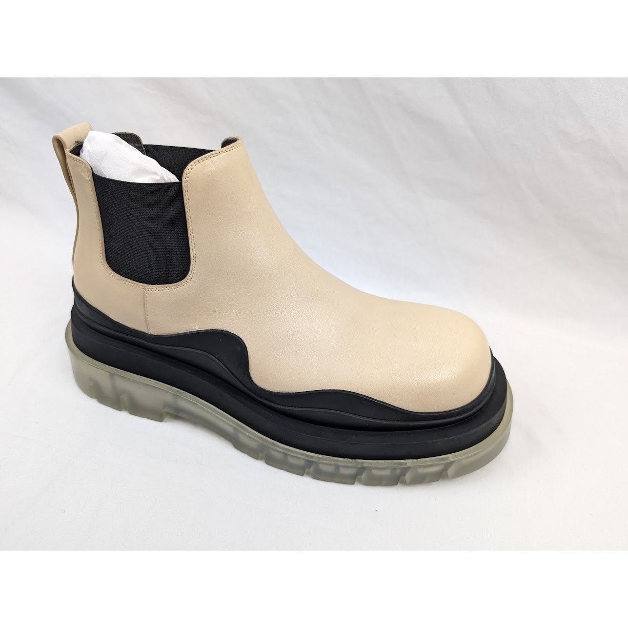 Bottega Veneta o1rshd1 Vegetal Calfskin Stiv Pel Boots in Butter/Black Size US 11 / EU 44 - 2 Thumbnail