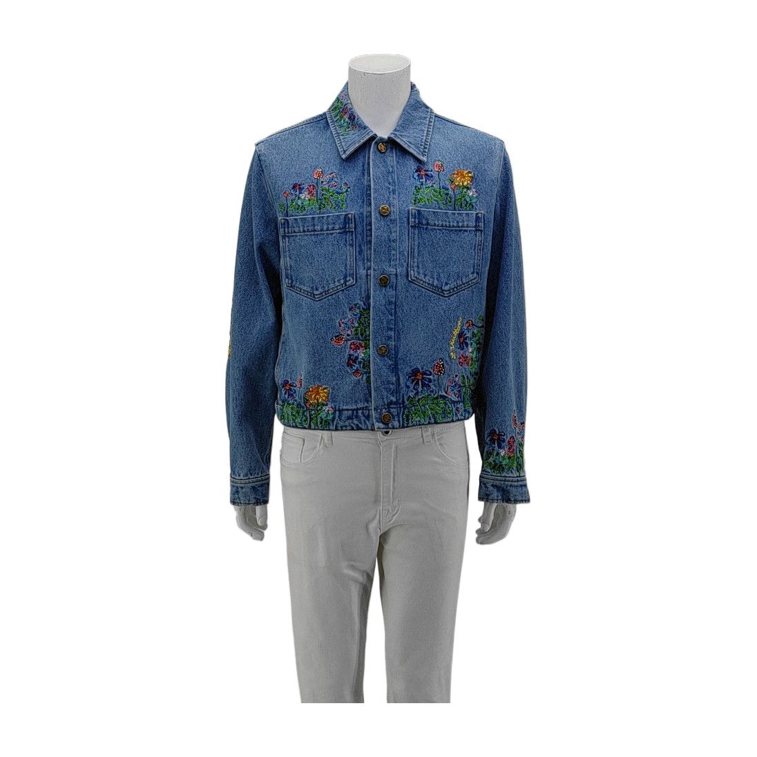 Louis Vuitton Louis Vuitton Floral Embroidery Denim Jacket 48 Size US M / EU 48-50 / 2 - 1 Thumbnail
