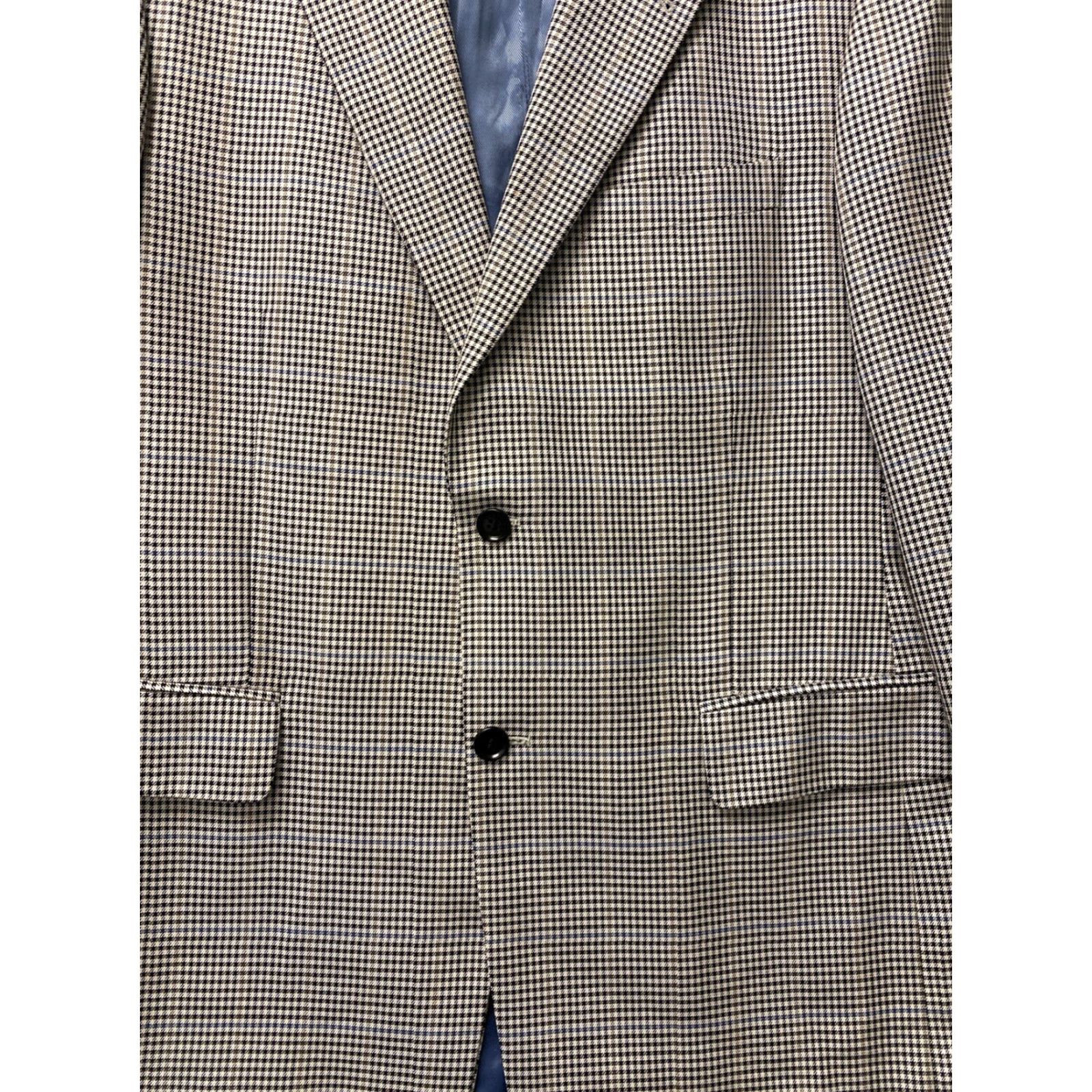 Roundtree & Yorke Roundtree & Yorke Men's Sport Coat Blazer 42R Multicolor Houndstooth Plaid Wool-Silk Tweed Size 42R - 2 Thumbnail