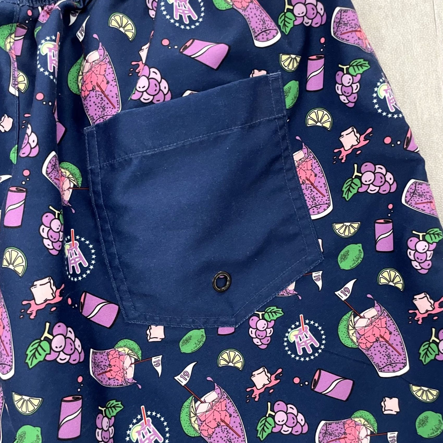 Vintage Barstool Sports Mens Adult Medium Blue Swim Trunks Drinks Print Lined M Size US 31 - 4 Thumbnail