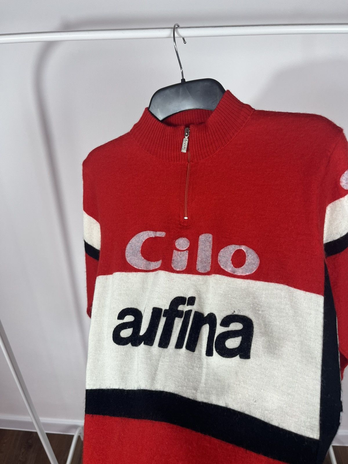 Other Vintage Cilo Aufina Cycling Jersey by SMS Santini Italy Size US M / EU 48-50 / 2 - 6 Thumbnail
