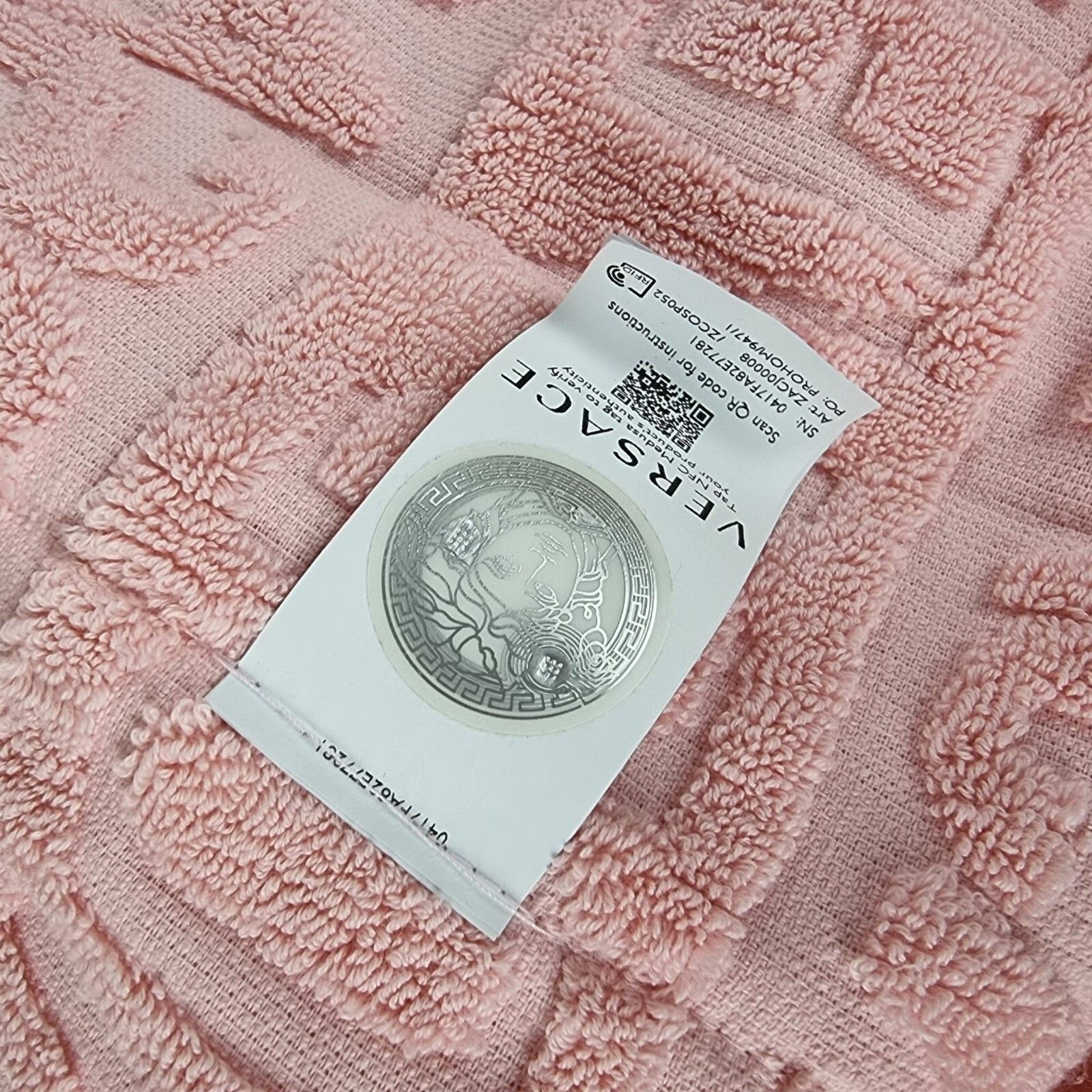 VERSACE Baroque And Greca Light Pink Long Unisex Bathrobe Ne
