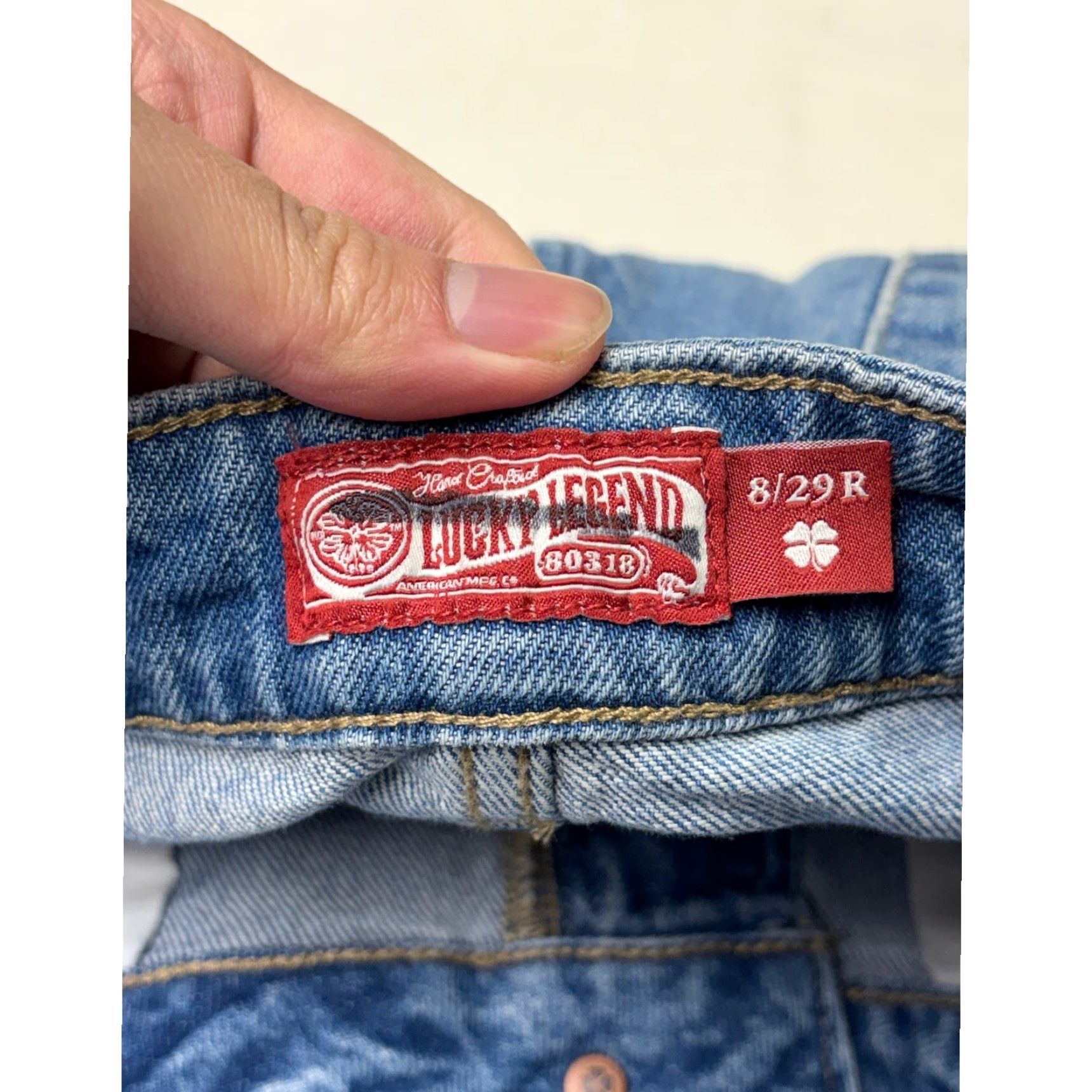 Lucky Brand NWT Lucky Brand Lucky Legend Baggy Wide-Leg Jeans Blue 29 32W 31Inseam Embroidered Bow 5-Pocket Denim Jeans Womens behouden Size 29" - 5 Thumbnail