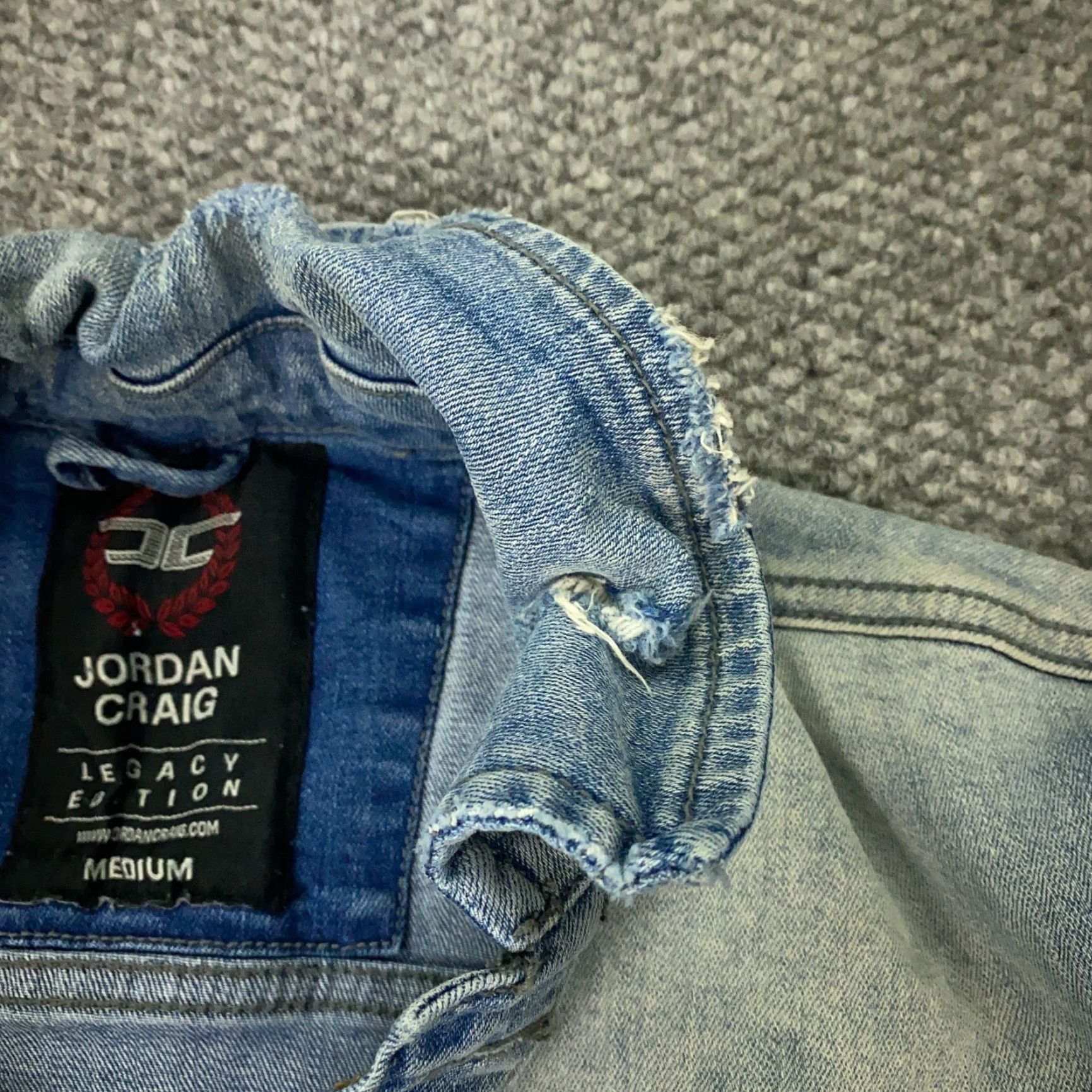 Jordan Craig VINTAGE Jordan Craig Denim Jacket Men Medium Blue Faded Distressed Biker Grunge 90s Casual Size US M / EU 48-50 / 2 - 5 Thumbnail