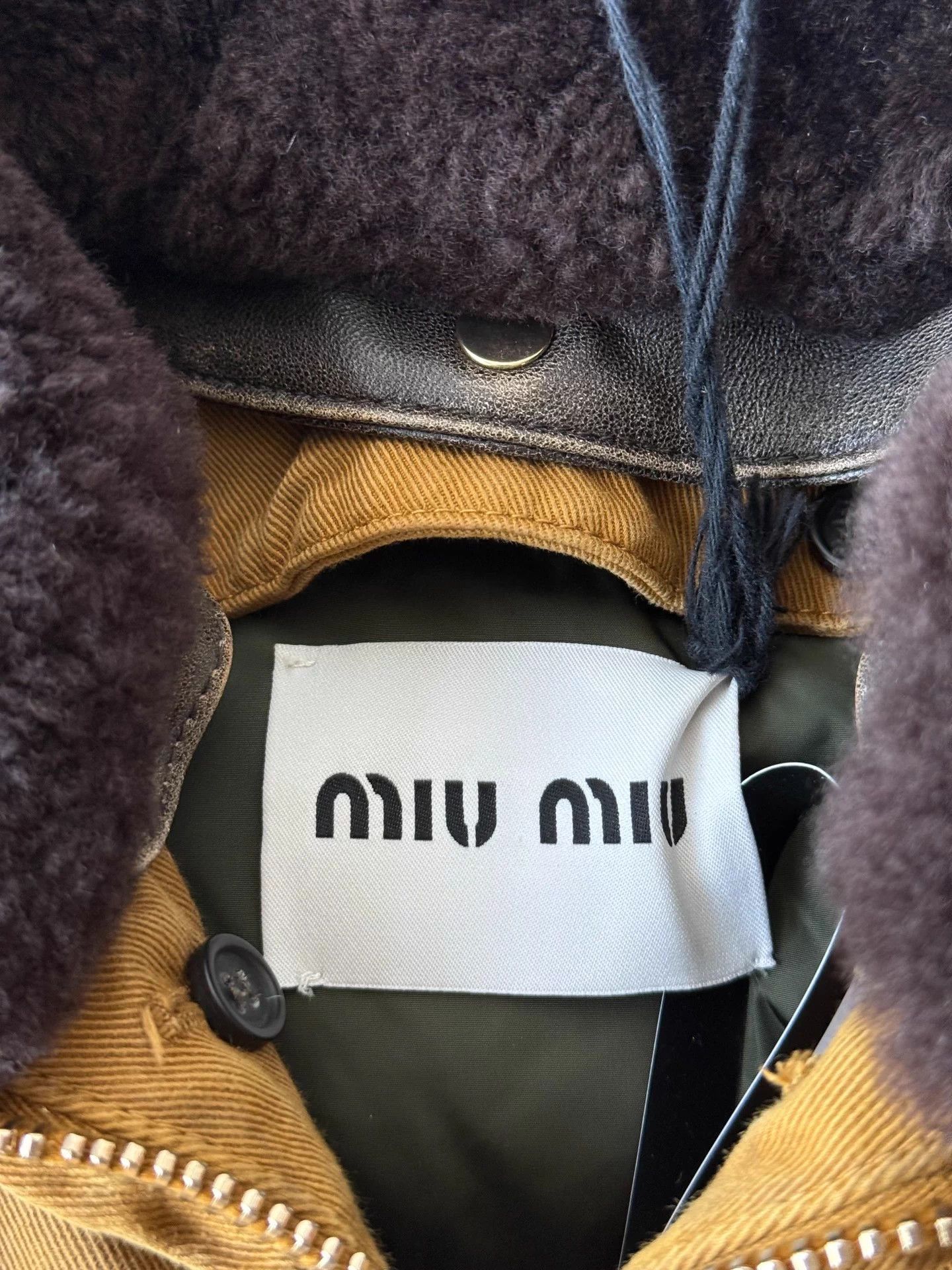 Other Miu Miu Runway Dark Brown Fur Collar Denim Down Jacket Size XS / US 0-2 / IT 36-38 - 3 Thumbnail