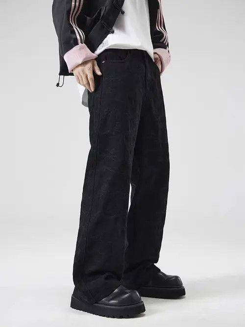 Japanese Brand Vintage street textured washed loose casual jeans Size US 28 / EU 44 - 2 Thumbnail