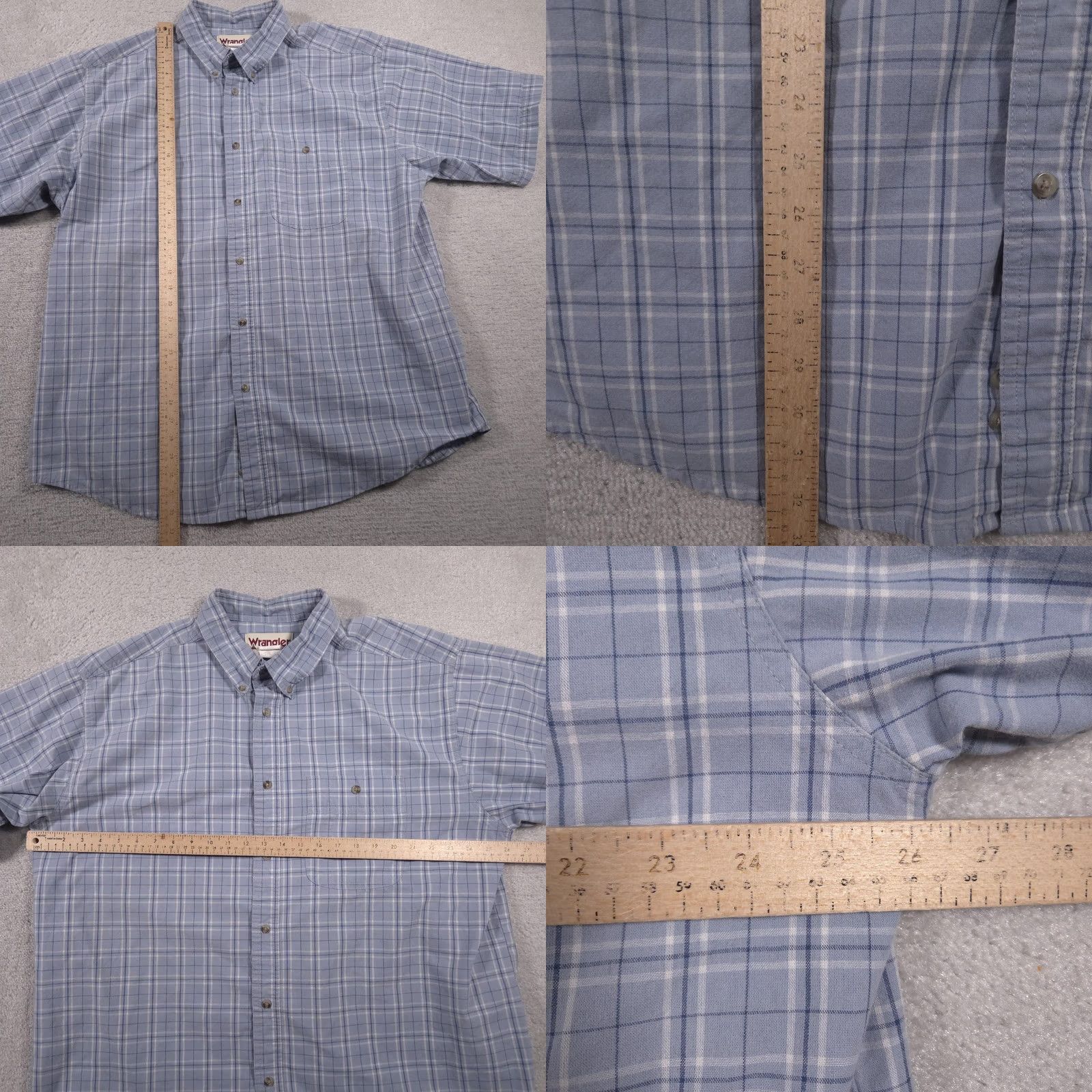 Wrangler VINTAGE Wrangler Shirt Mens 2XL Blue Plaid Button-Down Short Sleeve Rugged Wear Pocket Size US XXL / EU 58 / 5 - 8 Thumbnail