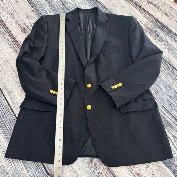 Ralph Lauren Lauren Ralph Lauren 100% Wool Men's Navy Suit Blazer Size 46R - 8 Thumbnail