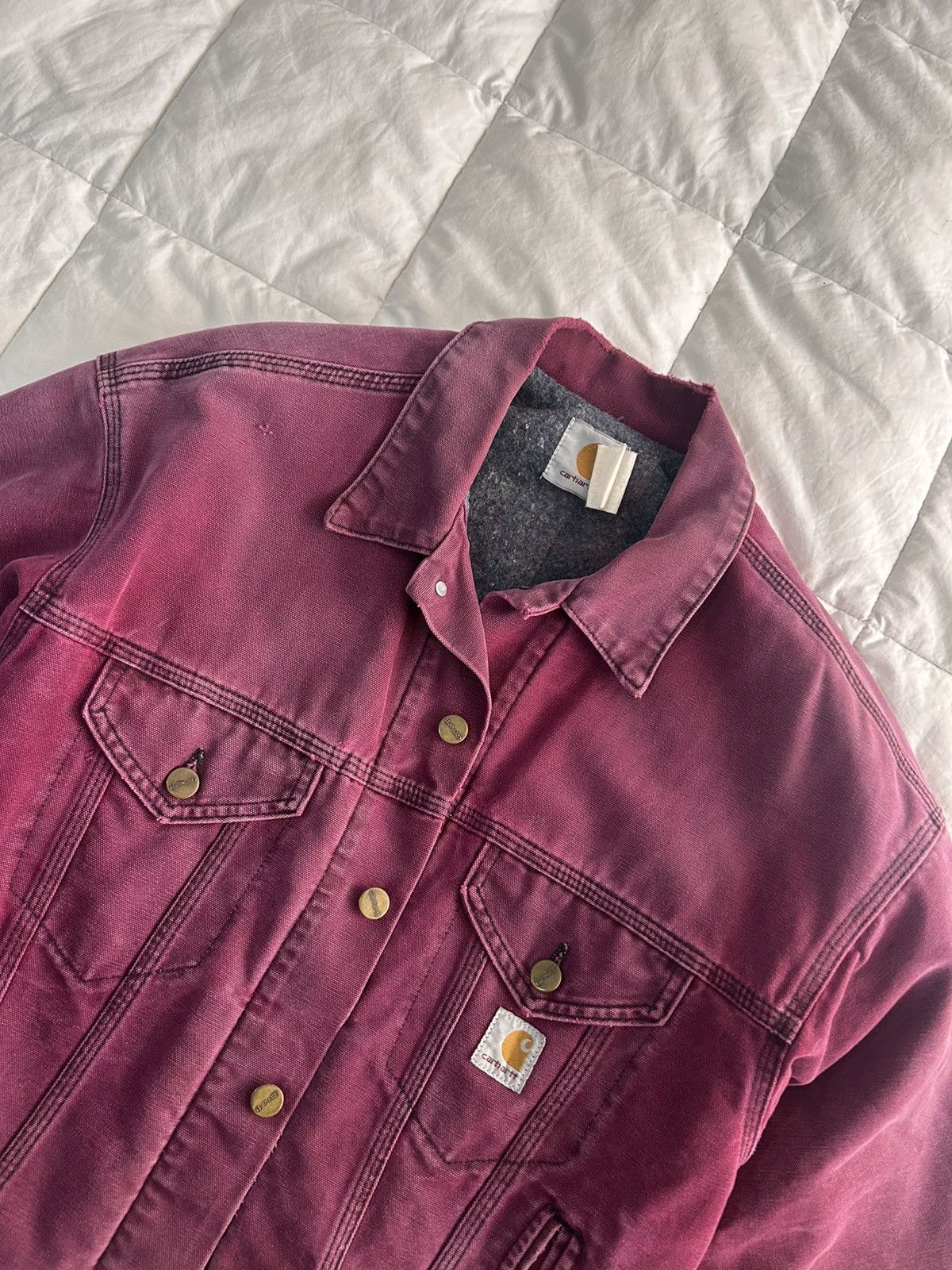 Carhartt Very rare Trucker Jacket JB181 Ruby VTG Carhartt 90s Size US M / EU 48-50 / 2 - 4 Thumbnail