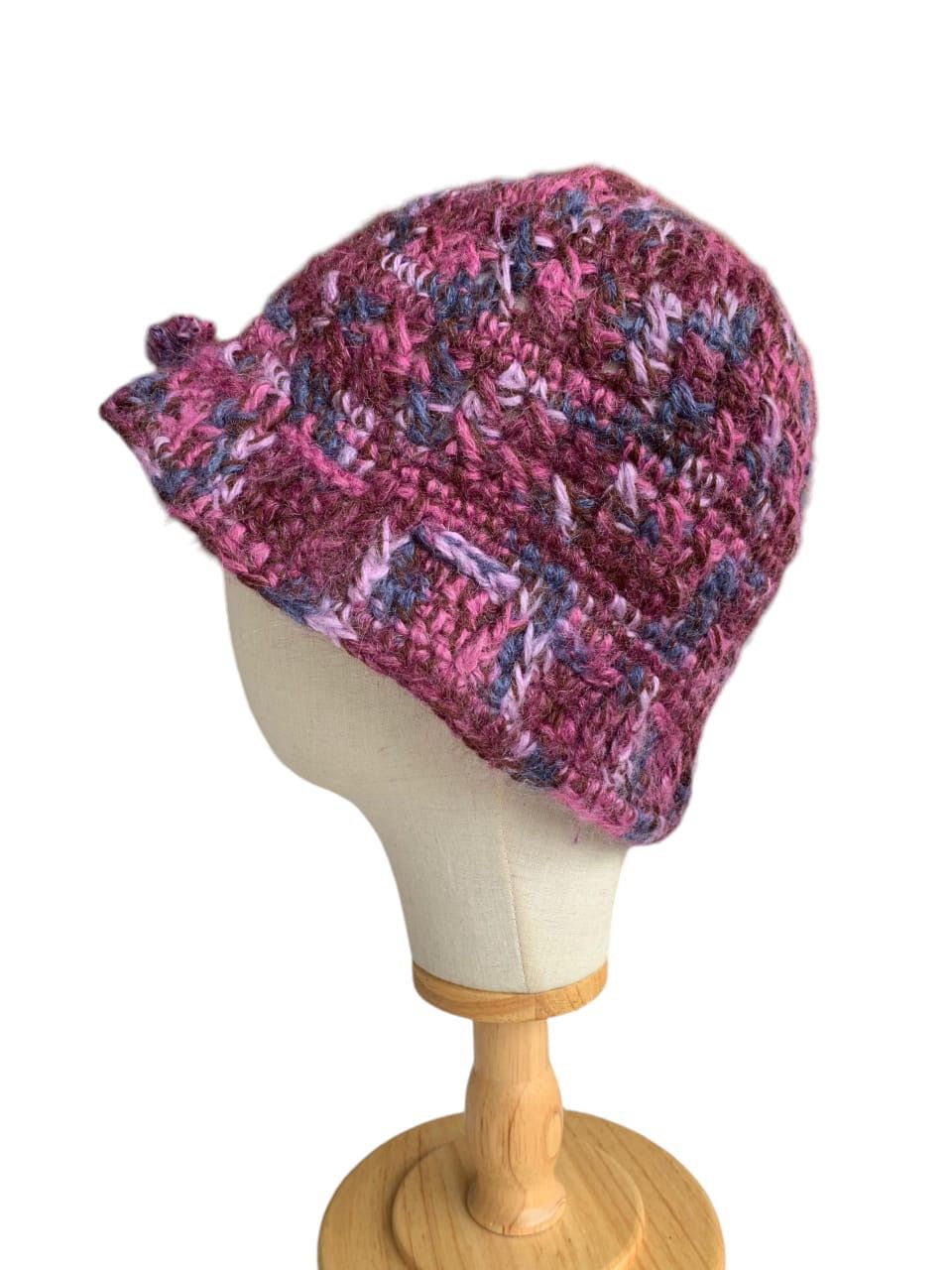 Japanese Brand × Kapital × Vintage HIPPIES Style 🌈 Fur Knitted Distressed Bucket Hat Size ONE SIZE - 5 Thumbnail