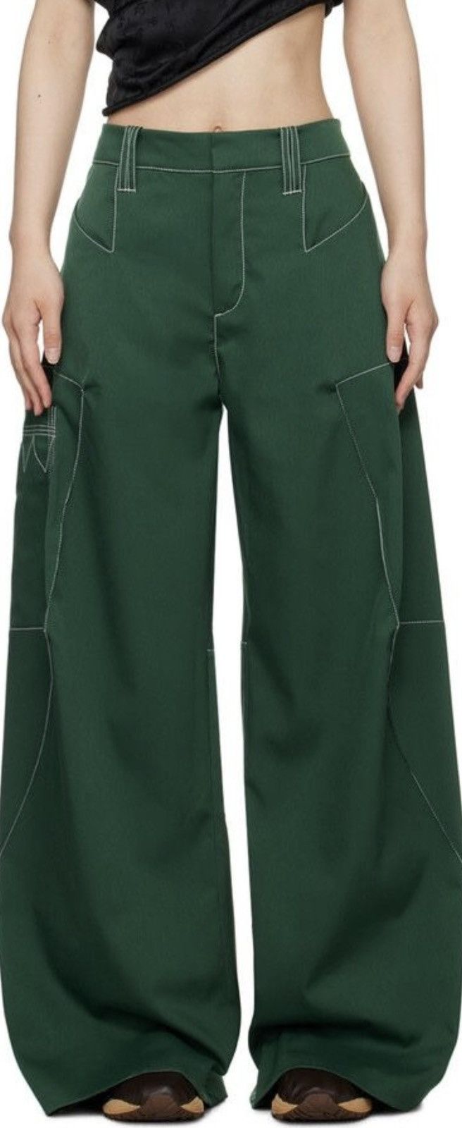 Kiko Kostadinov Kiko Kostadinov Green Angled Trousers Women’s size 36 Size 25" / US 0 / IT 36 - 1 Thumbnail