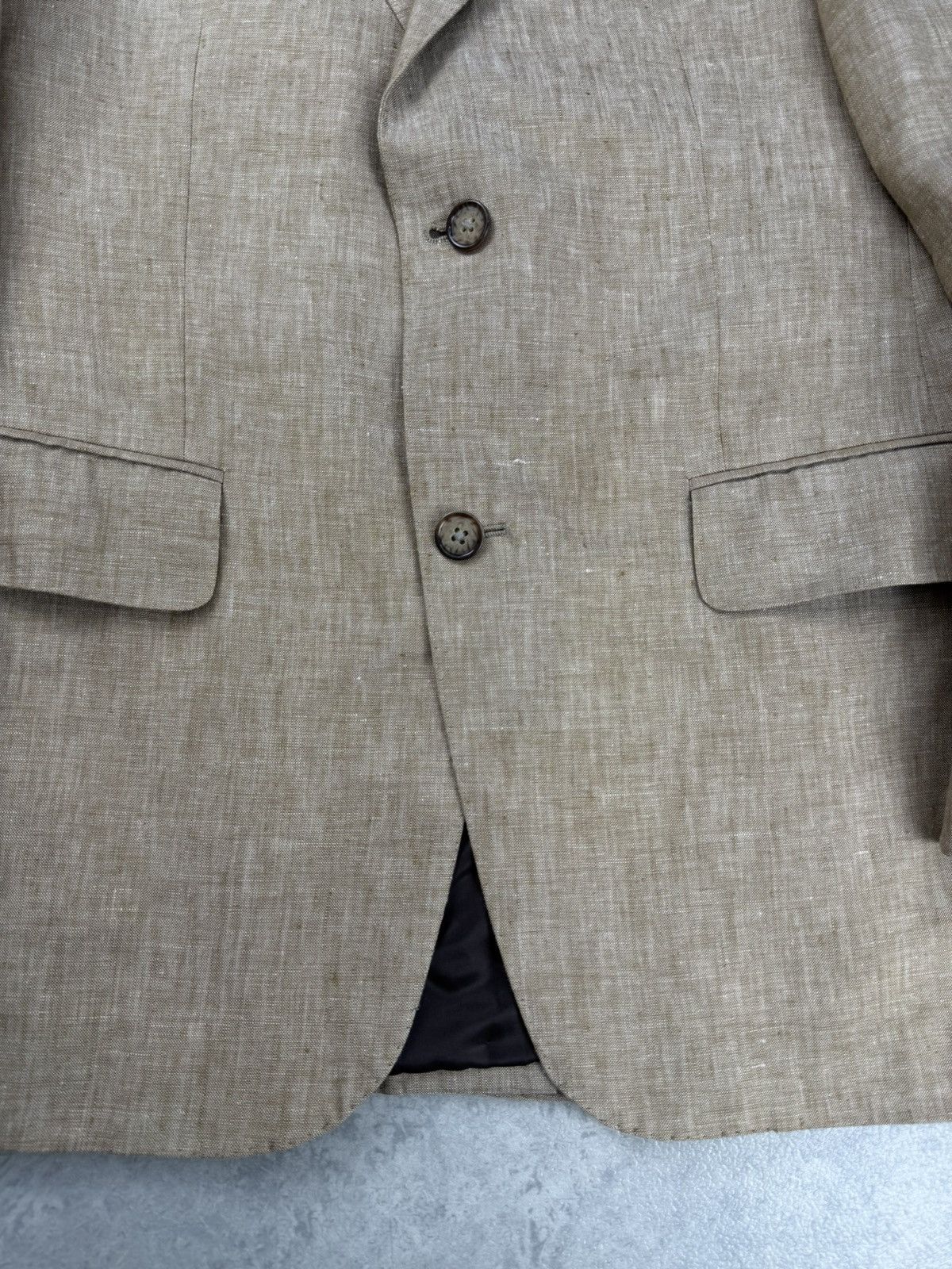 Balmain Balmain Paris Linen Blazer Beige Mens Tailored Jacket EU 46 Size 38R - 4 Thumbnail