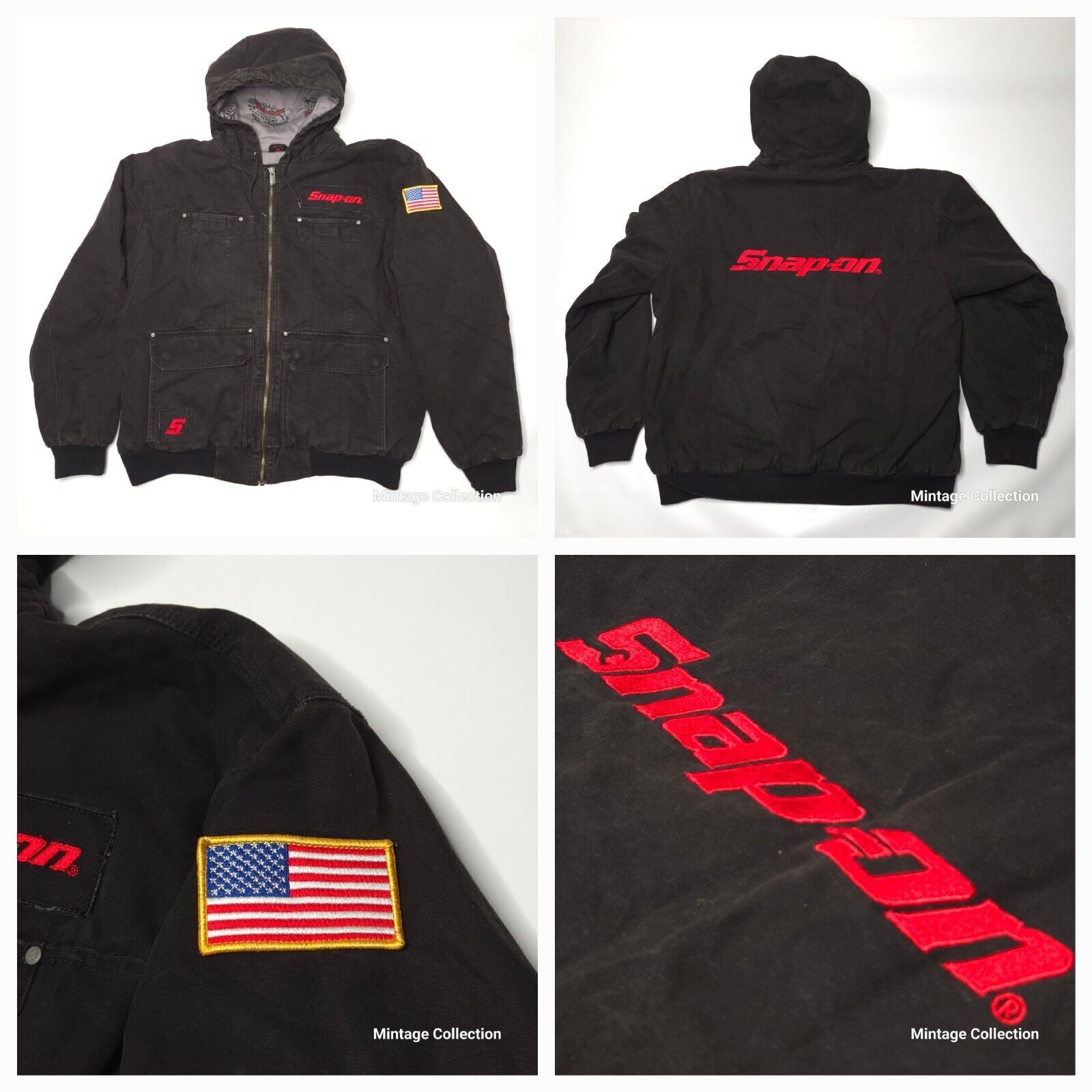 Other SNAP ON EMBROIDERED BLACK WORKWEAR INSULATED CANVAS JACKET Size US XL / EU 56 / 4 - 1 Thumbnail