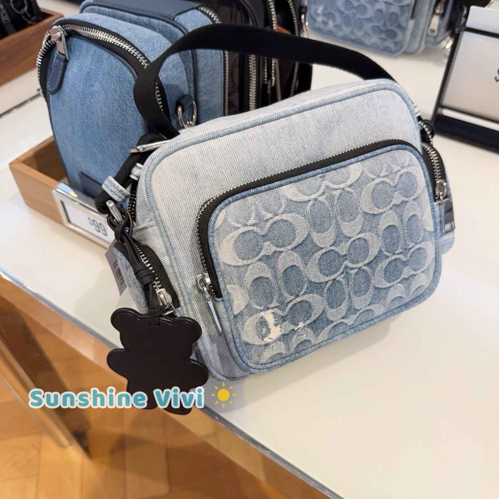 Coach Coach Fletcher Crossbody Bag Loved Denim CEA06 Light Indigo Size ONE SIZE - 2 Thumbnail