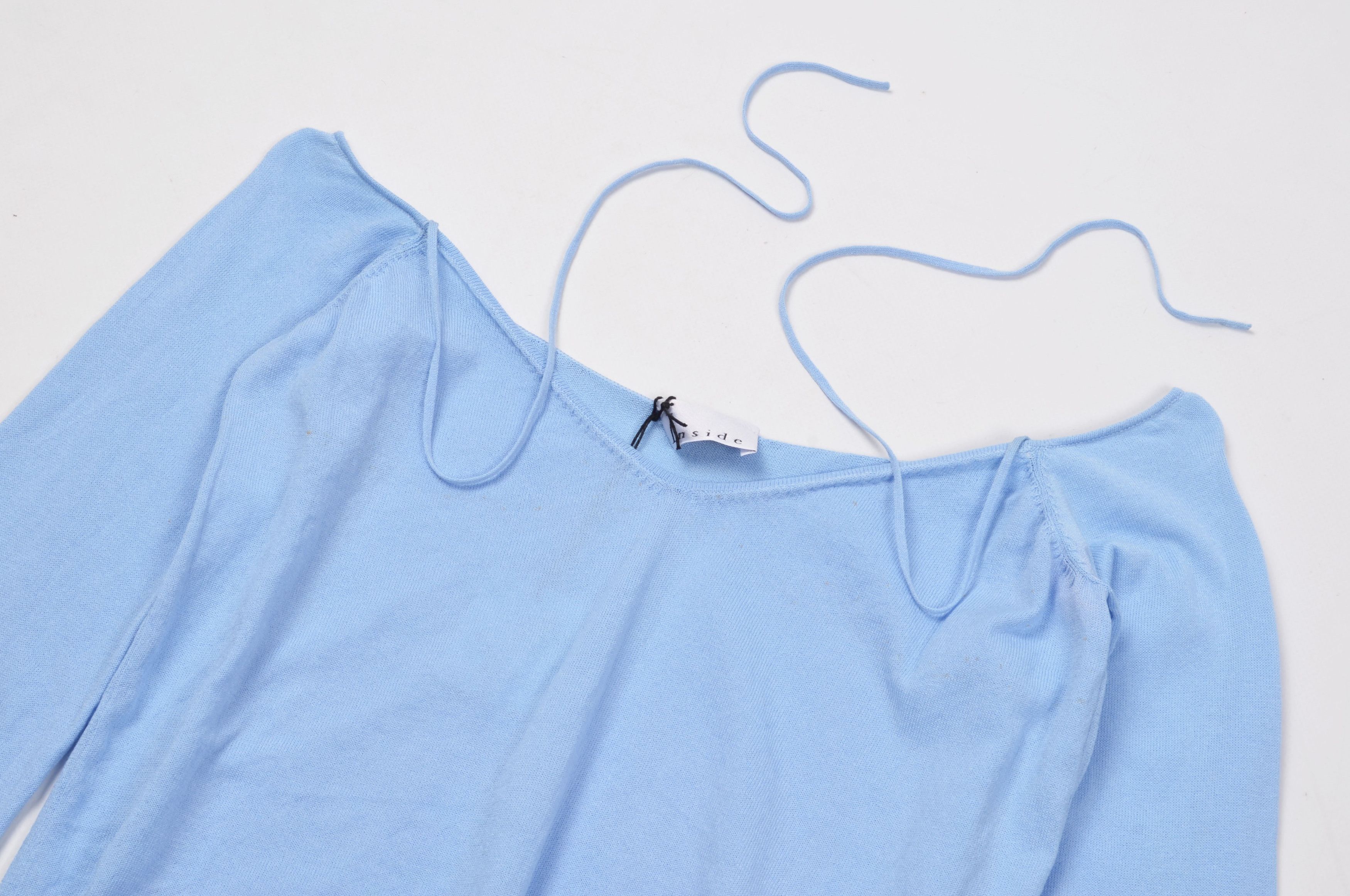 Vintage Vintage Inside Baby Blue Cropped Long Sleeve Y2K Top Size S / US 4 / IT 40 - 5 Thumbnail