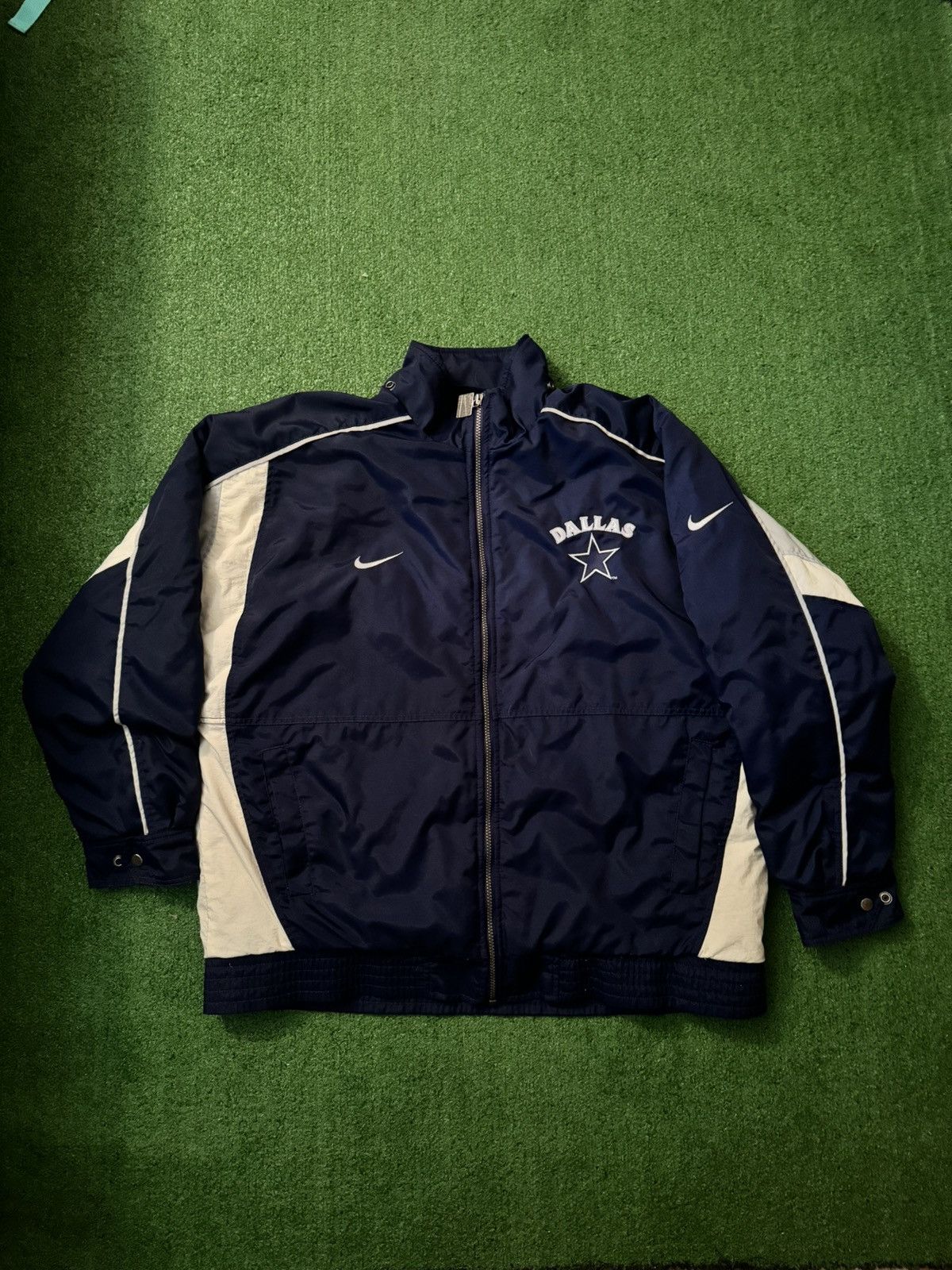 image of Nike Pro Line Nfl Dallas Cowboys Puffer Jacket in Blue, Men's (Size Large)