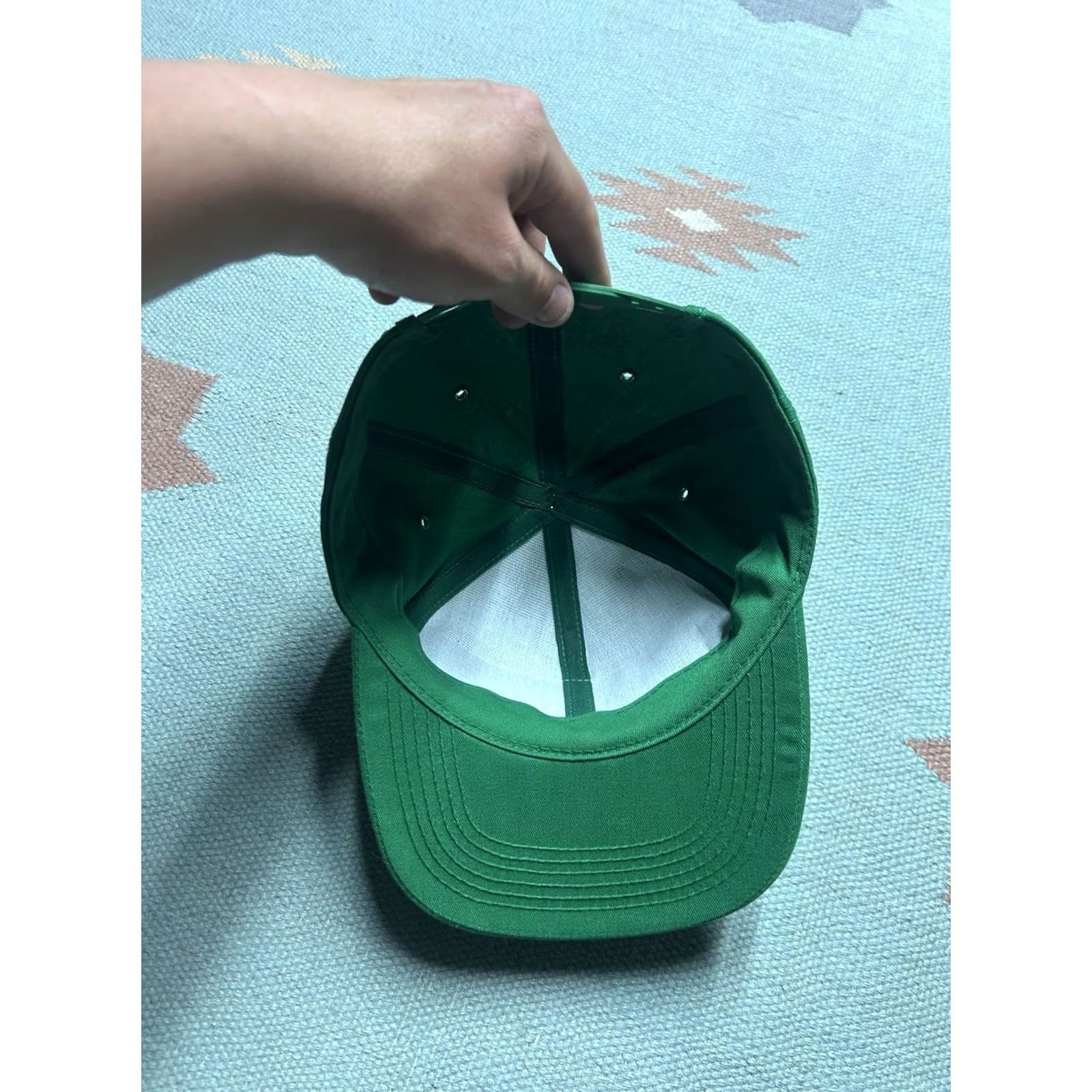John Deere VINTAGE John Deere Snapback Hat Cap Michigan Patch Made in USA Green Adjustable Men USA Farm Hat Size ONE SIZE - 5 Thumbnail