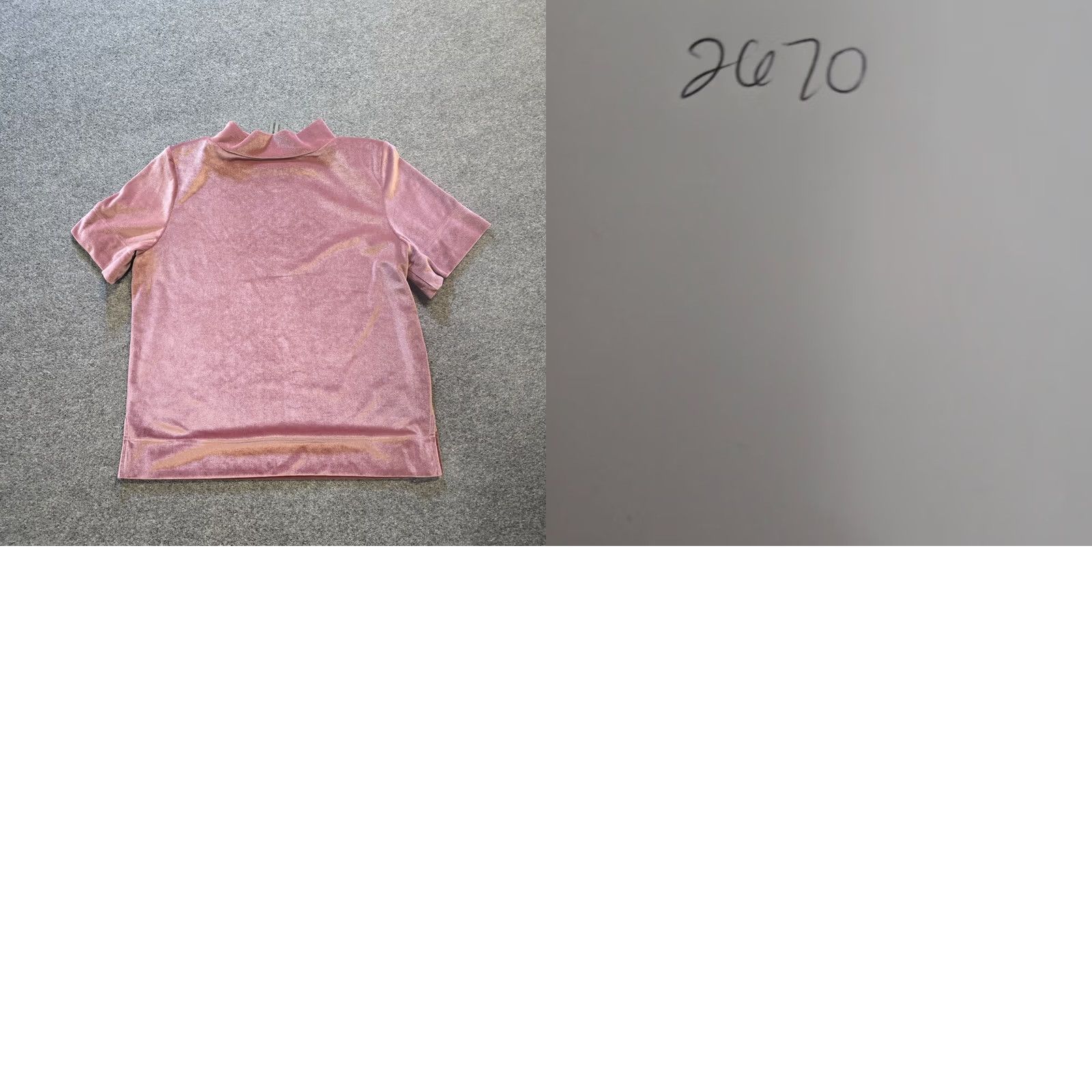 Anthropologie Anthropologie Top Womens Size L Pink Velour Short Sleeve Mock Neck Casual Blouse Size L / US 10 / IT 46 - 8 Thumbnail