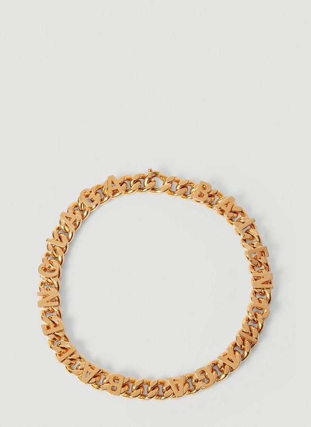 Balenciaga o1bcso1str1024 Size: S / Chain Logo Necklace in Gold Size ONE SIZE - 1 Thumbnail