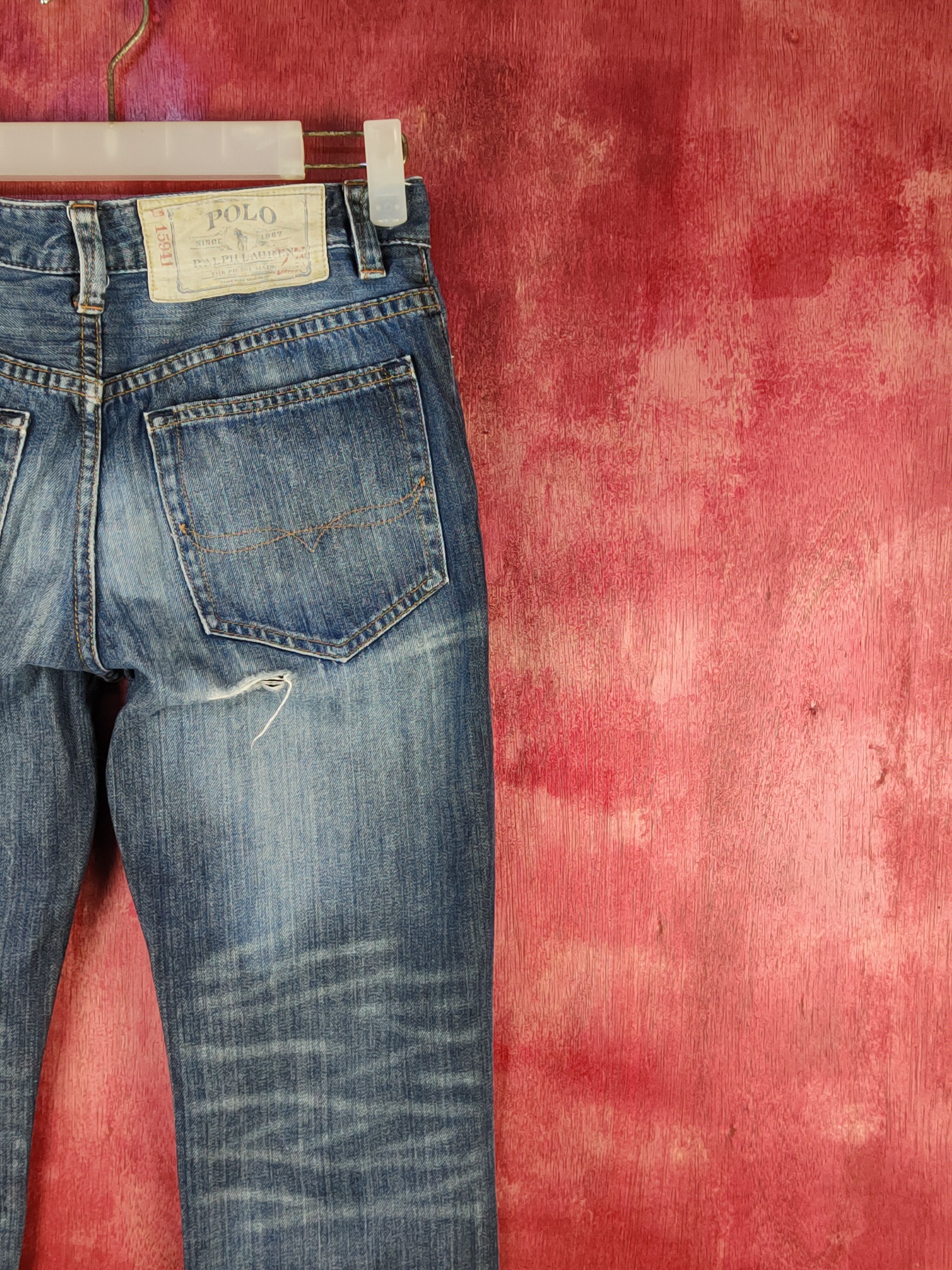 Polo Ralph Lauren Polo Ralph Lauren skater Blue Distressed ripped Denim #S1593 Size US 27 - 12 Thumbnail