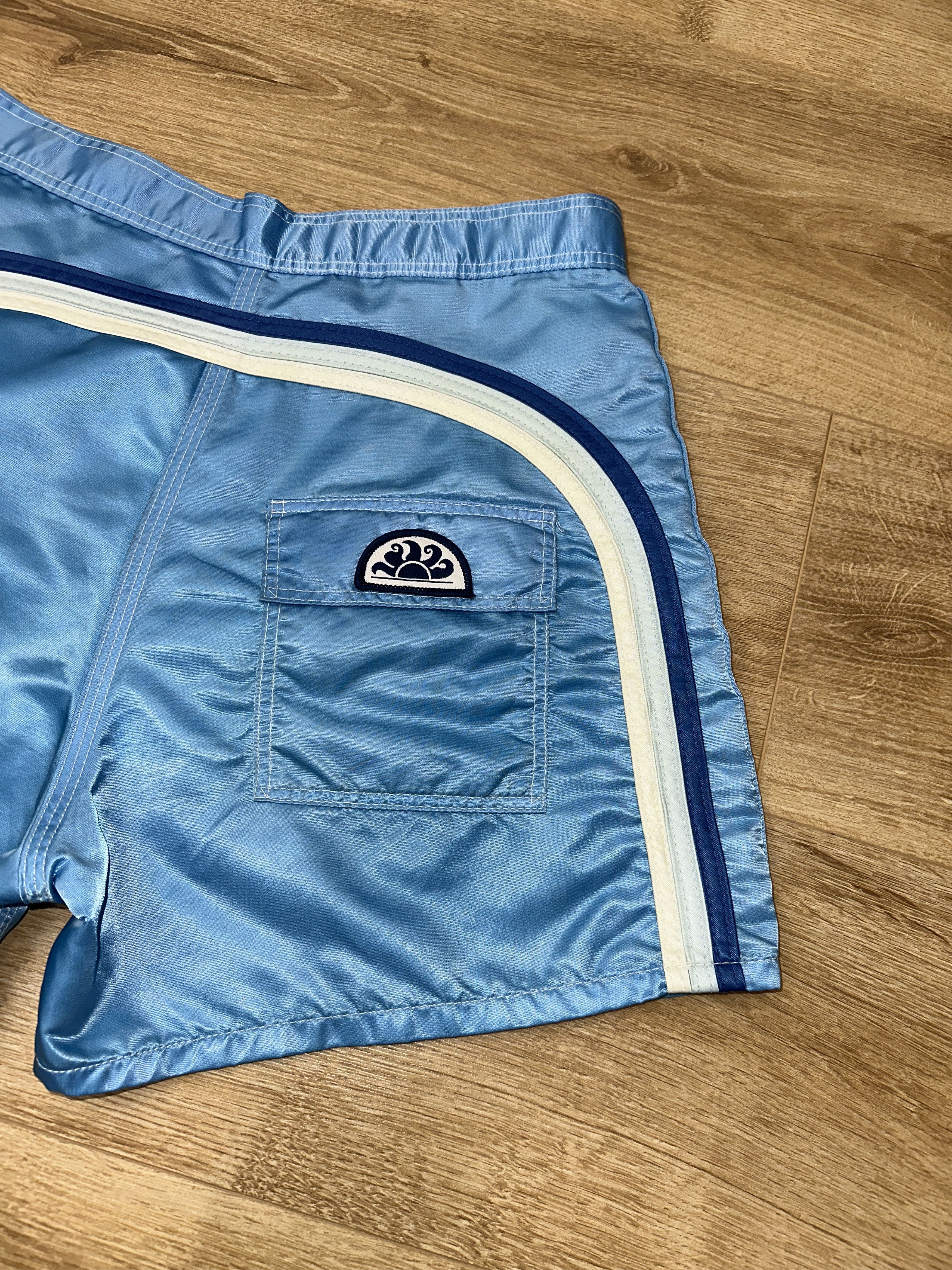 Sundek Sundek Swim Shorts Size 29 Made USA Curved Stripe Trim Mesh Size US 29 - 4 Thumbnail