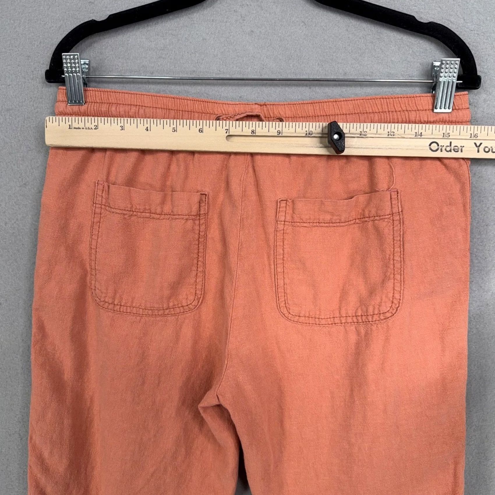 Vintage Hei Hei Womens Small Orange Jogger Pants Elastic Waist Linen Rayon Travel Casual S Size 28" / US 6 / IT 42 - 7 Thumbnail