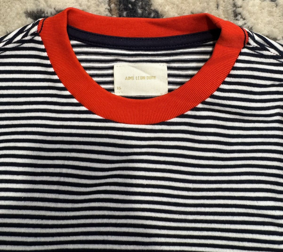 Aime Leon Dore Aime Leon Dore Striped Logo Short Sleeve Shirt Size US XS / EU 42 / 0 - 5 Thumbnail