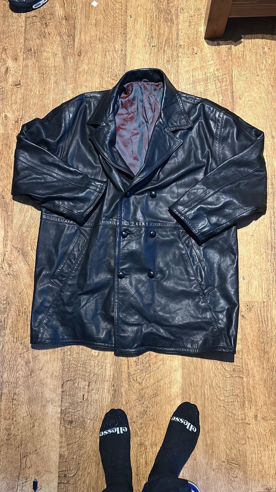 Other Vintage Leather Double breasted jacket Size US M / EU 48-50 / 2 - 2 Thumbnail