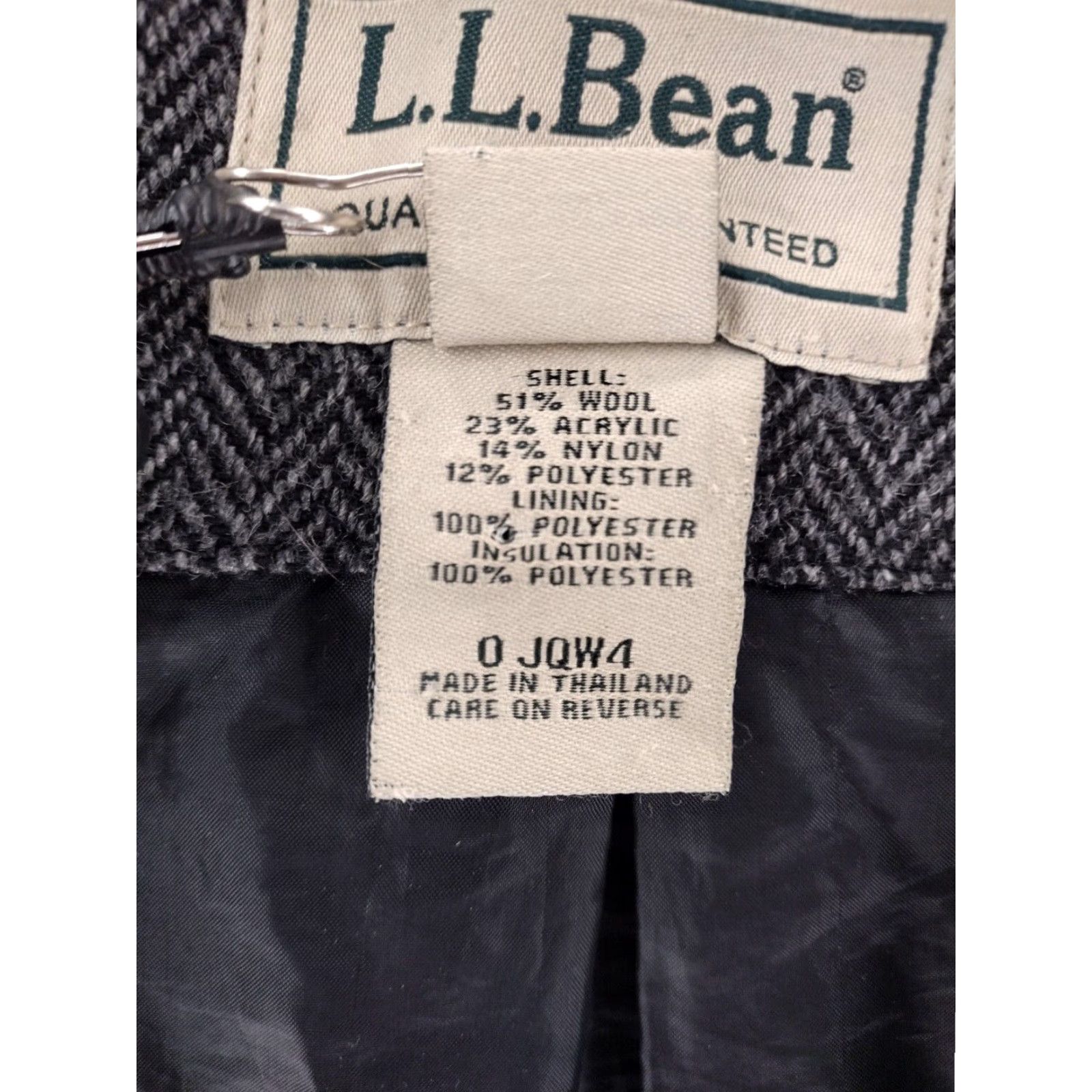 Vintage LL Bean Womens Small Coat Jacket Herringbone Wool Blend Pockets Size S / US 4 / IT 40 - 6 Thumbnail