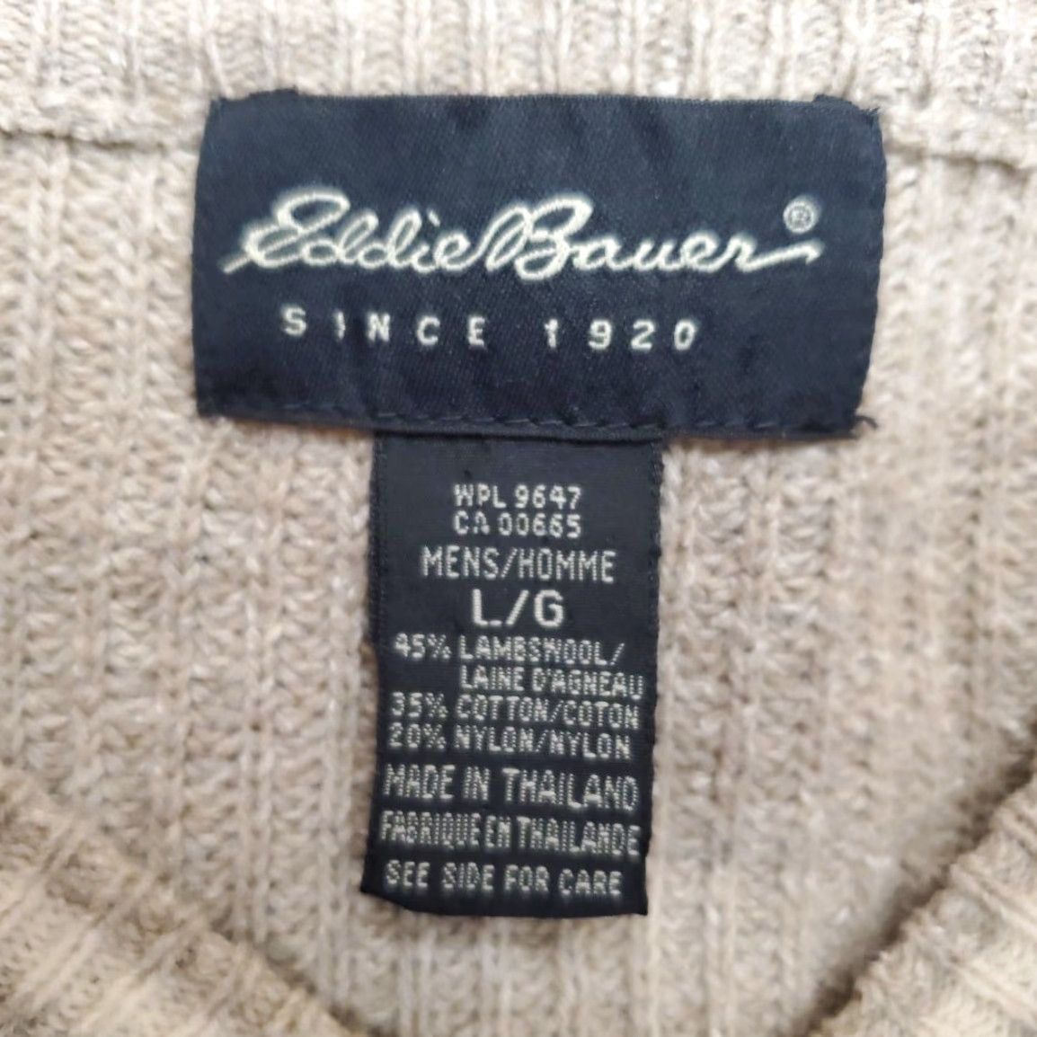 Eddie Bauer Eddie Bauer Mens L Brown Lambswool Blend V-neck Pullover Sweater Classic Casual Size US L / EU 52-54 / 3 - 4 Thumbnail