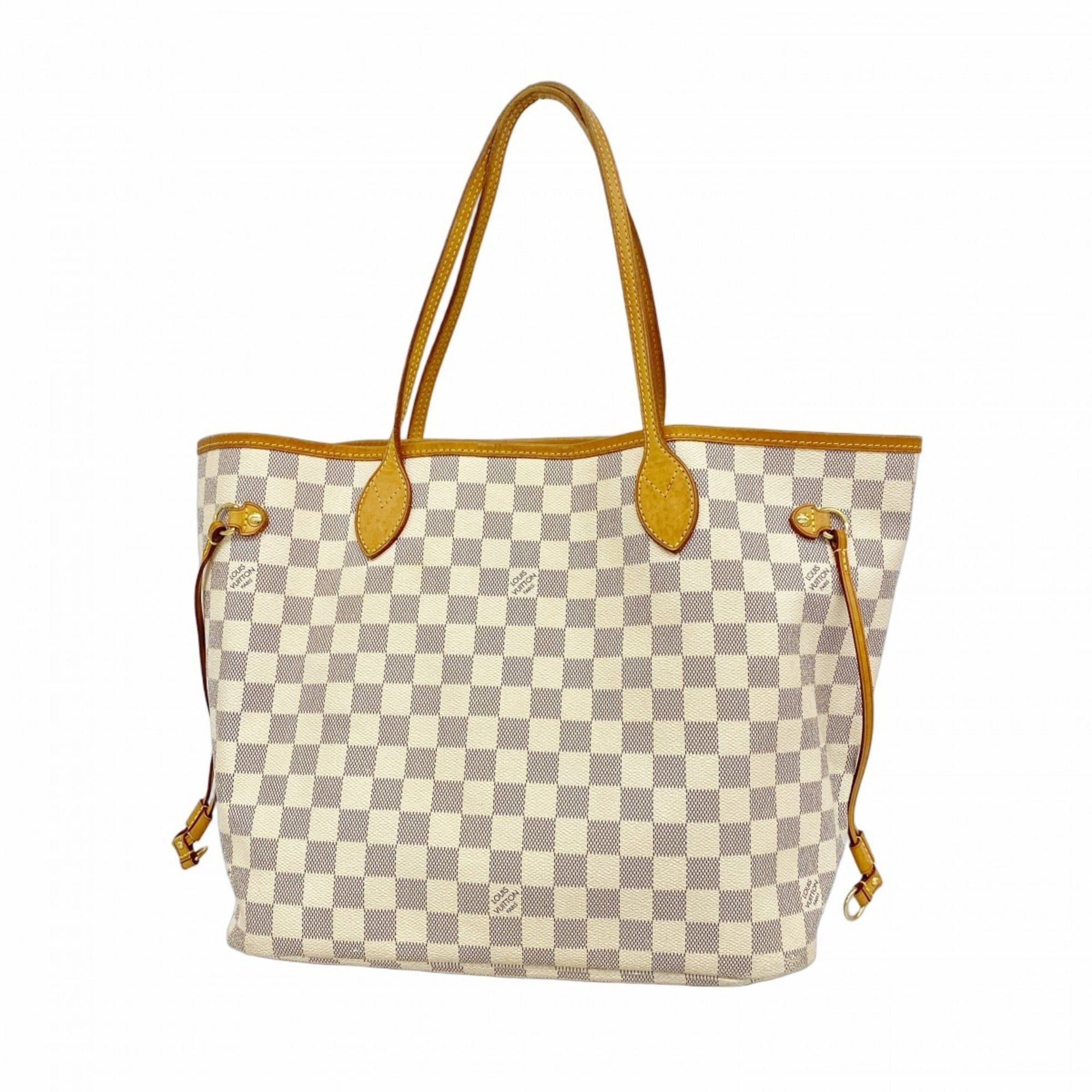 Louis Vuitton Damier Azur Neverfull Mm Tote Bag N51107 White Women's