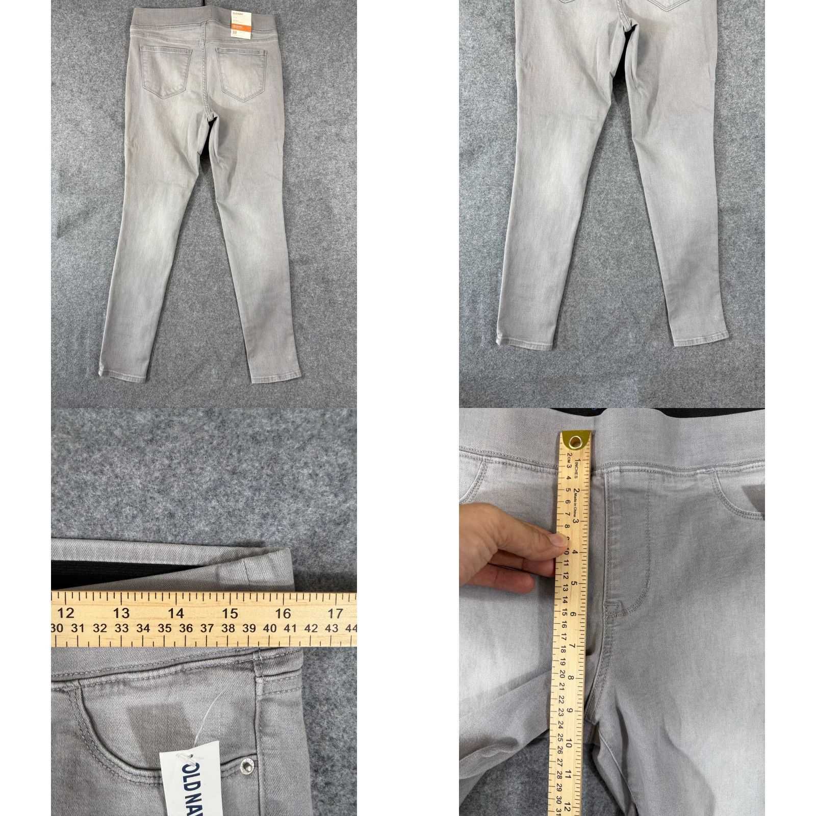 Old Navy VINTAGE Old Navy Jeans Womens 10 Gray Denim Mid Rise Elastic Waist Rockstar Jegging NWT Size 32" / US 10 / IT 46 - 9 Thumbnail