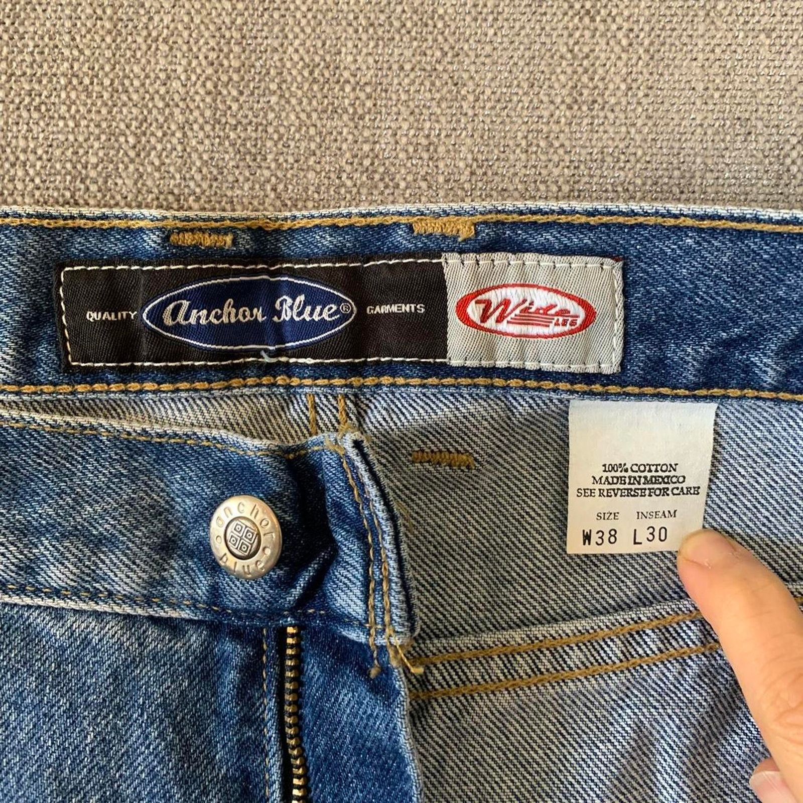 Anchor Blue Y2K Anchor Blue Wide Leg Denim Jeans Size US 37 - 7 Thumbnail