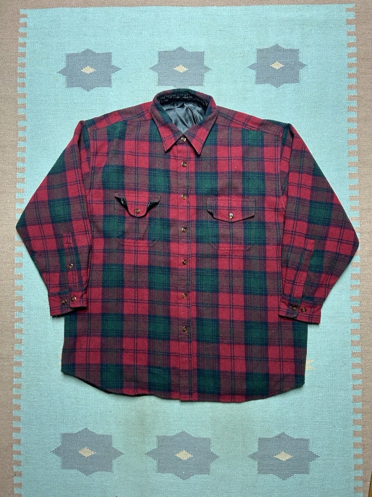 Vintage Vintage button shirt wool blend plaid tartan board shirt XXL Size US XXL / EU 58 / 5 - 1 Thumbnail
