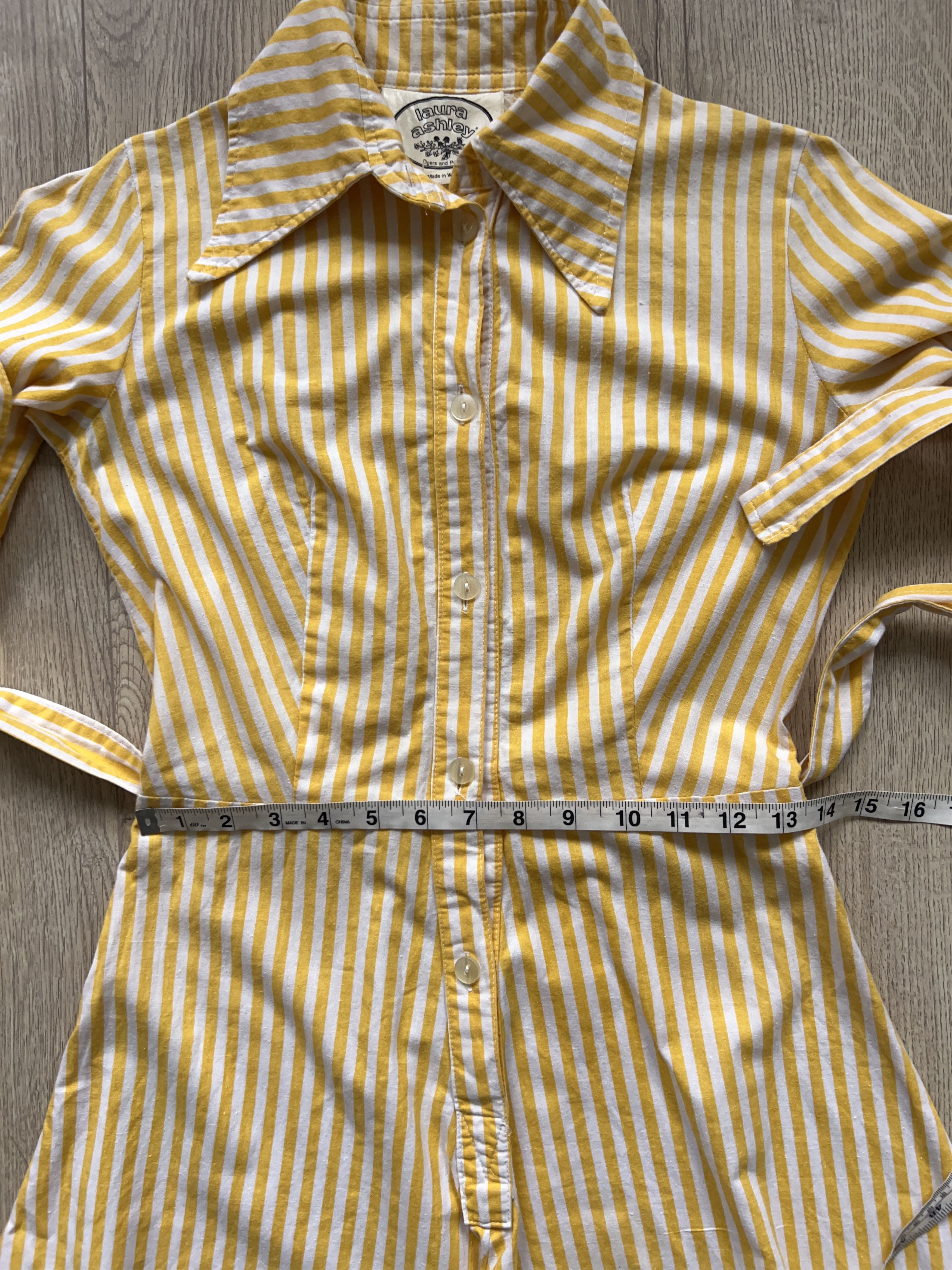 Laura Ashley × Traditional Weatherwear × Vintage 1970s Dyers and Printers Striped Belted Dress Long Sleeve 38 Size M / US 6-8 / IT 42-44 - 8 Thumbnail