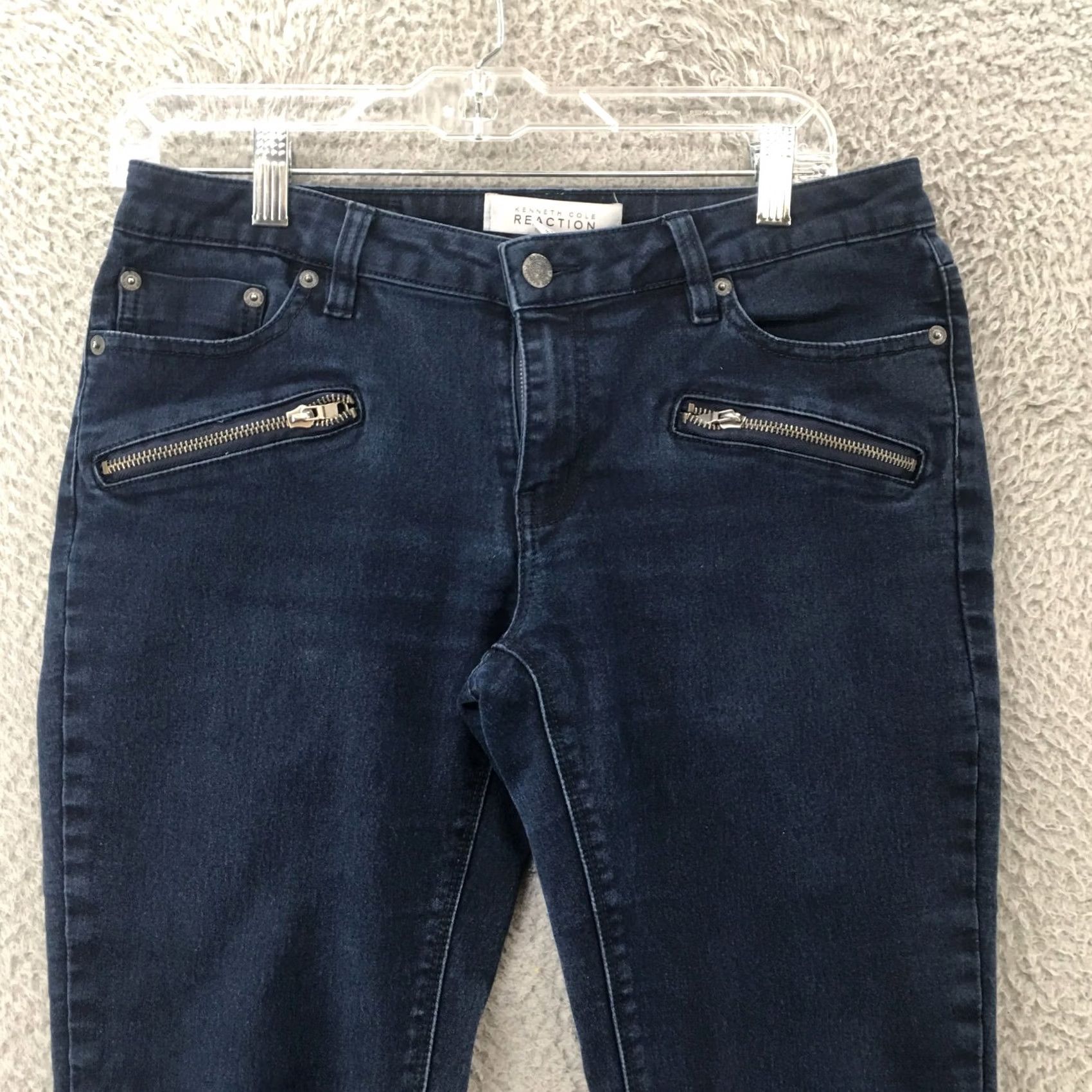 Kenneth Cole Kenneth Cole Reaction Jegging Womens 6 Blue Dark Wash Denim Mid Rise Zip Fly Jeans XS-? Size 28" / US 6 / IT 42 - 2 Thumbnail
