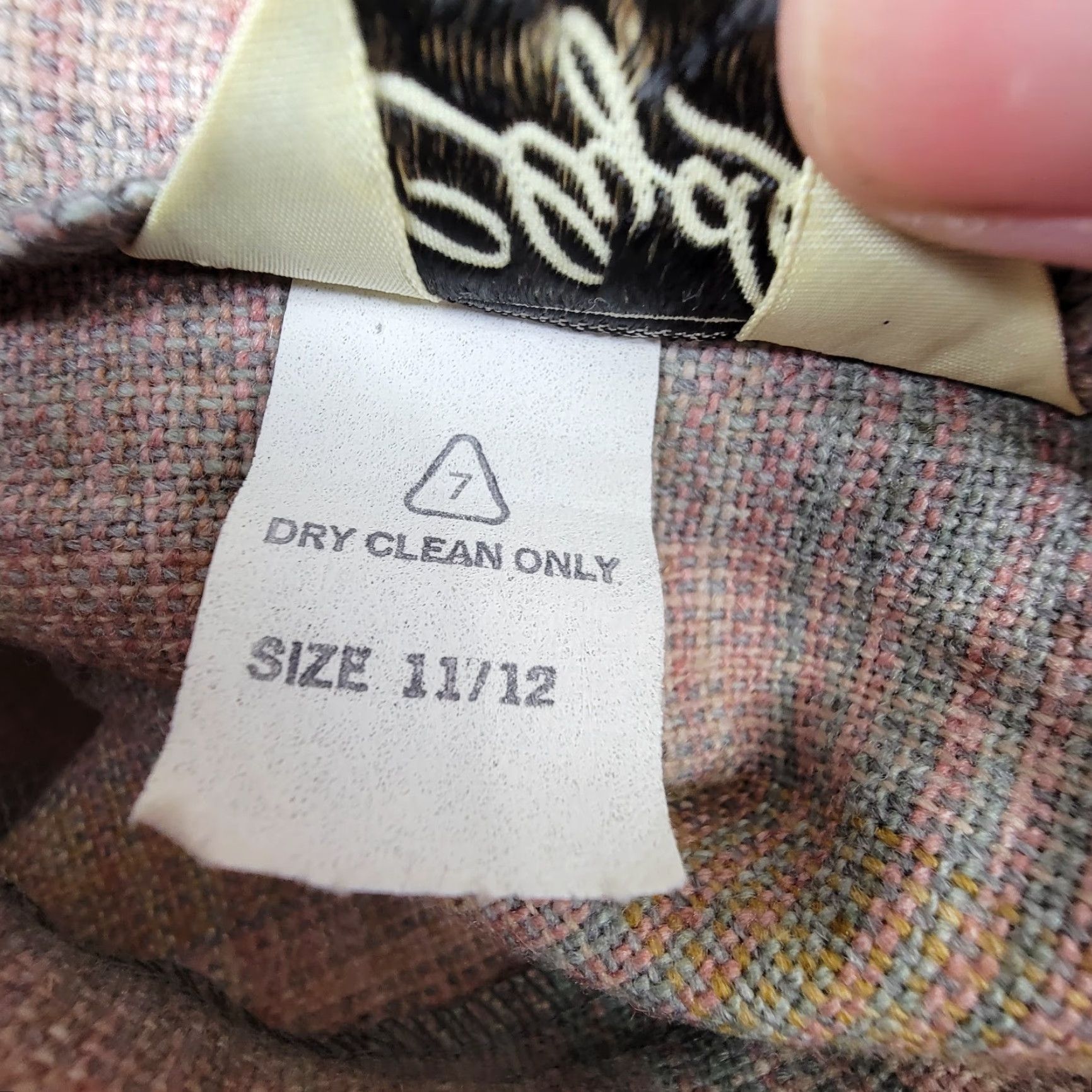 Pinko VTG Clya Skirt Womens 12 Pink Plaid Wool Belted Long 24x28 Tweed Zipper Button 80s 90s Preppy Size 34" / US 12 / IT 48 - 7 Thumbnail