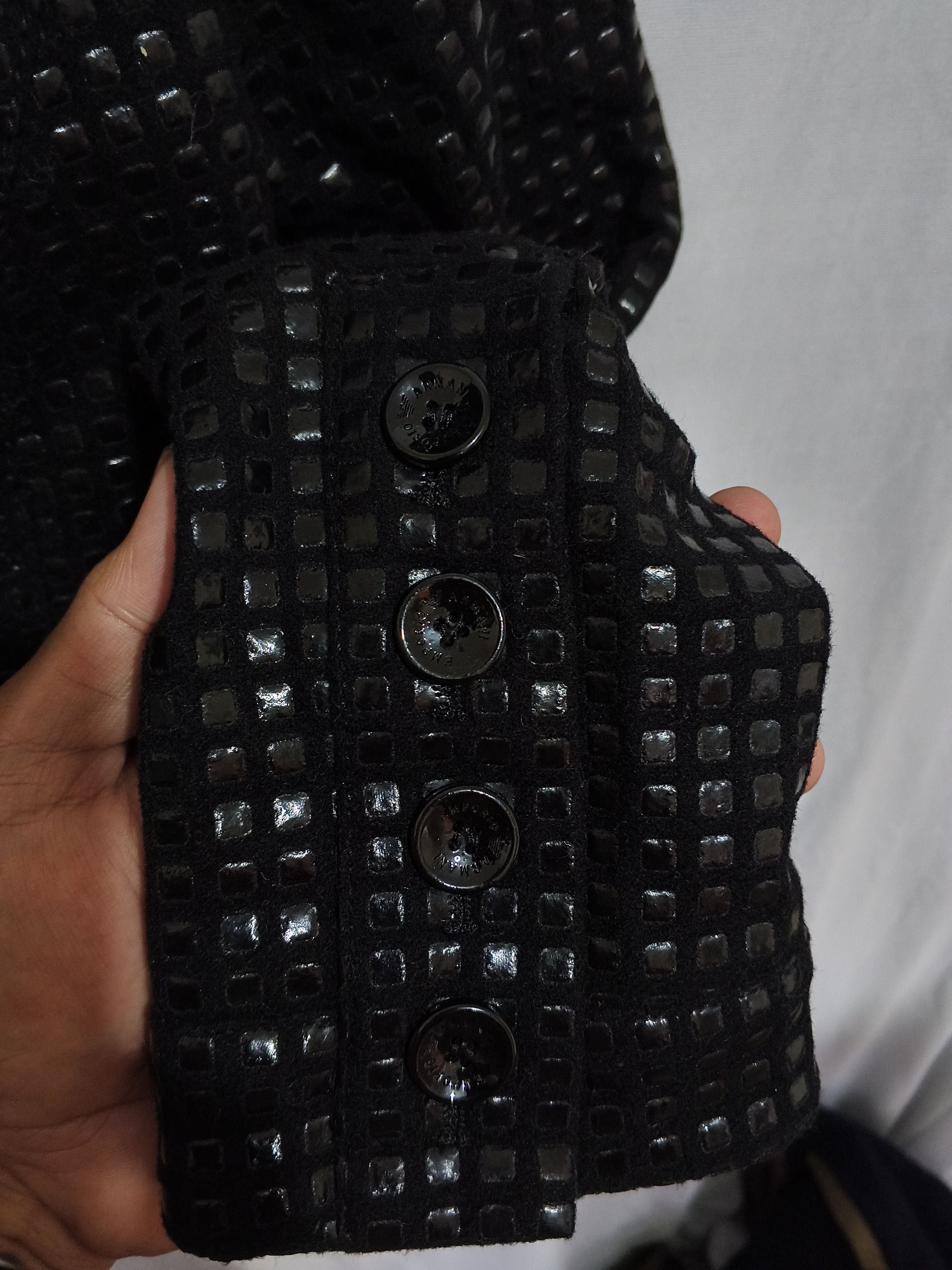 Emporio Armani Emporio Armani Y2K Structured Grid Pattern Cropped Jacket Size XS / US 0-2 / IT 36-38 - 10 Thumbnail