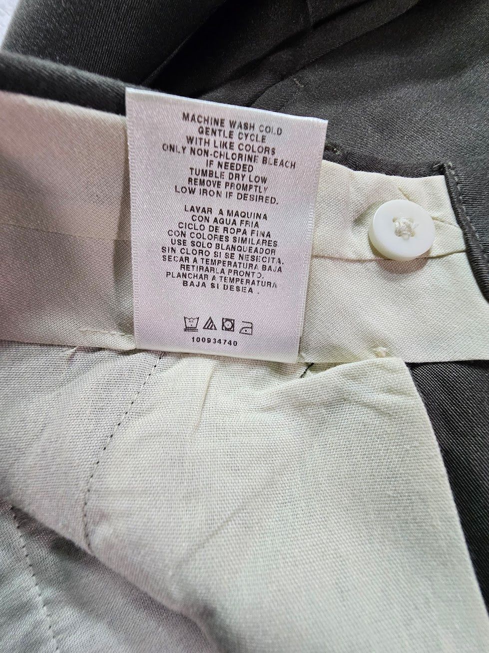 Savane Savane Mens Sage Green Pleated Cuffed Dress Pants Size US 34 / EU 50 - 8 Thumbnail