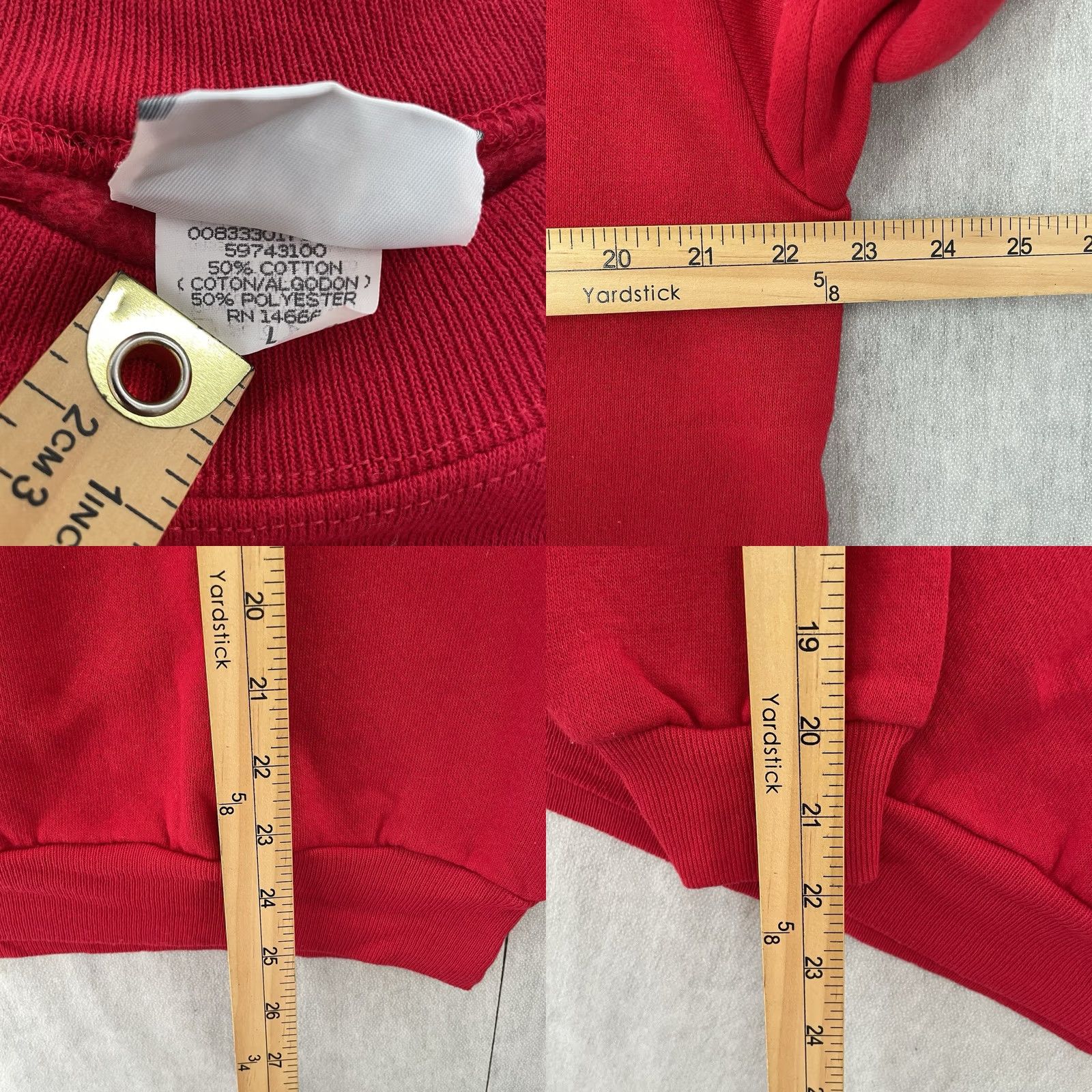Lee VINTAGE Lee Sweatshirt Pullover Crew Neck Long Sleeve Red 90s Christmas Quotes Mens L Wool Blend Fleece Graphic Print Size US L / EU 52-54 / 3 - 8 Thumbnail