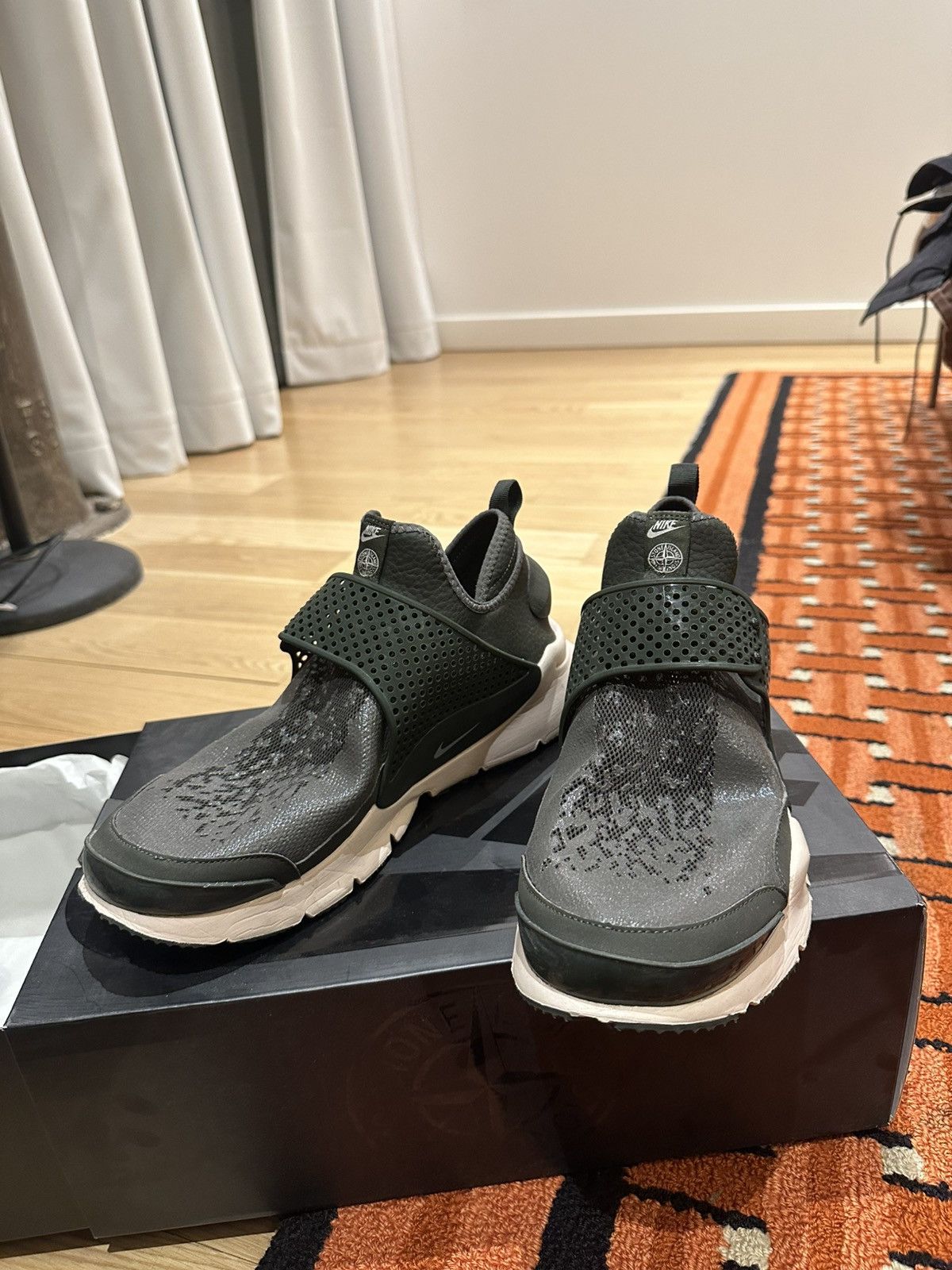 Nike × Stone Island Nike x Stone Island Sock Dart Mid Green Sneakers Size US 11 / EU 44 - 4 Thumbnail