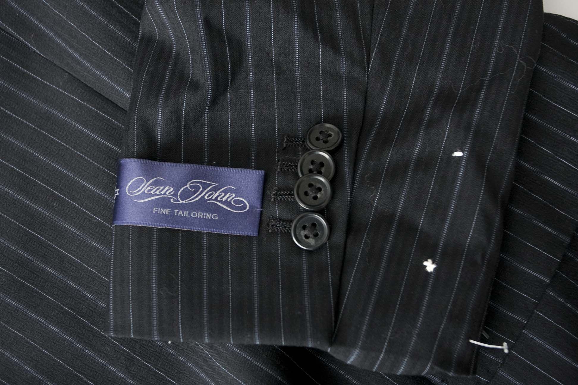 Sean John New Sean John Jacket Wool Size 44R Dark Gray Stripe Size 44R - 5 Thumbnail
