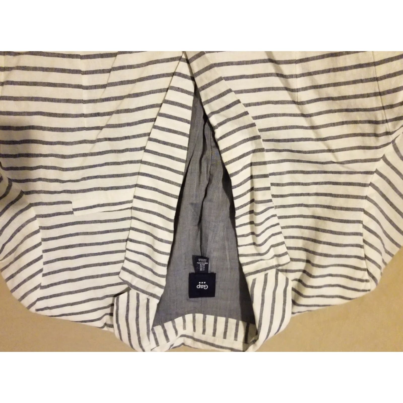 Gap Womens Gap Linen Jacket 18 White Gray Blazer - Gap 3-in-1 Linen Blazer Size 18 Women Gray White Jacket Size XXL / US 16-18 / IT 52-54 - 2 Thumbnail