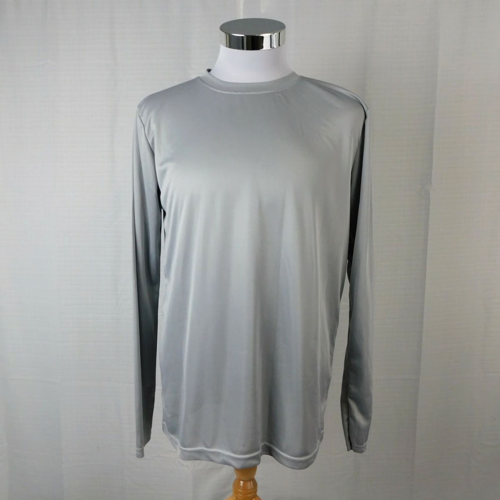 Vintage Zone Pro Men's T-Shirt Long Sleeve Crew Neck Gray Large Sports Gym & Training 100% Polyester Size US L / EU 52-54 / 3 - 2 Thumbnail